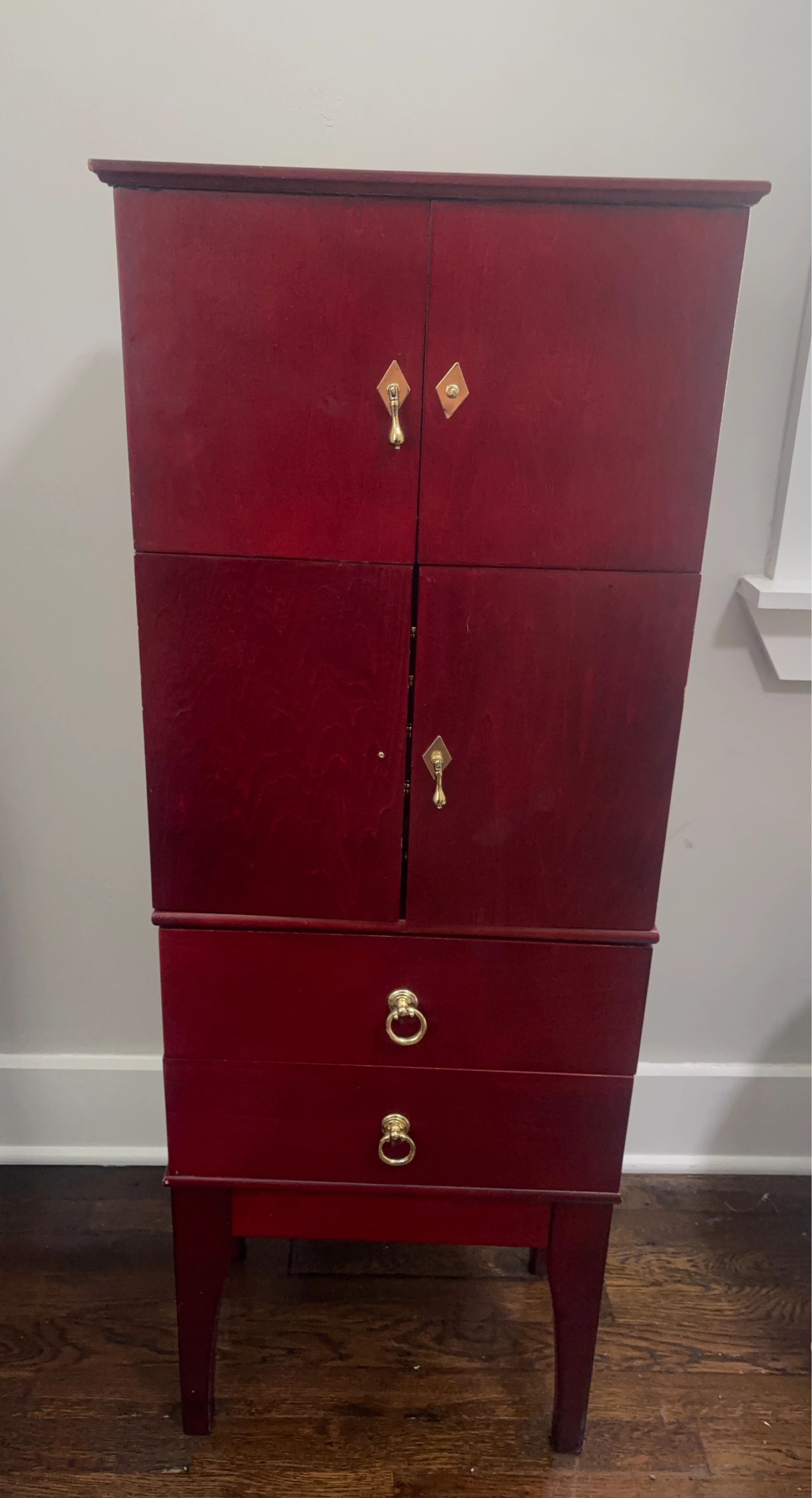 Wooden Jewelry Armoire with Mirror