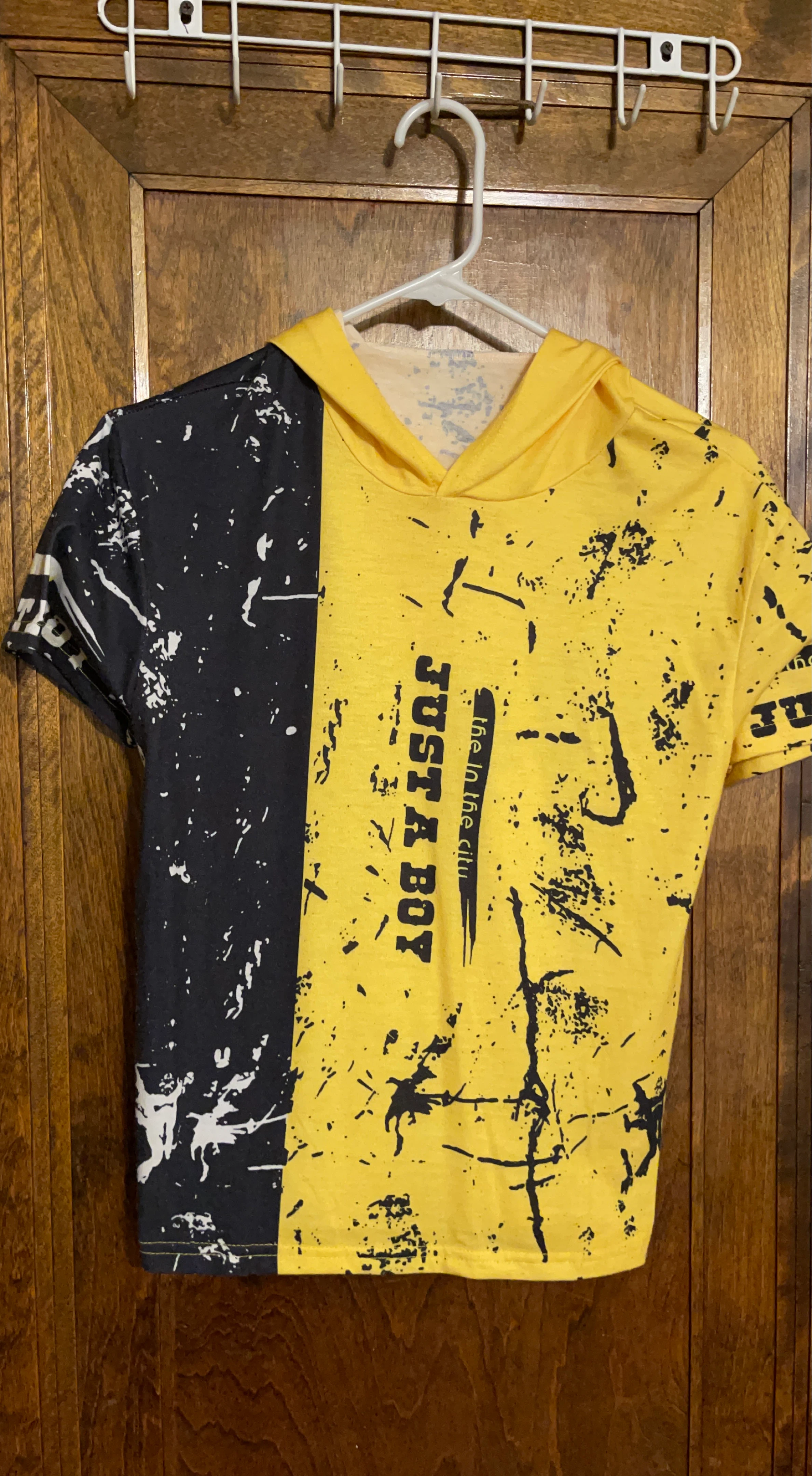 Yellow and Black Graphic Print T-Shirt