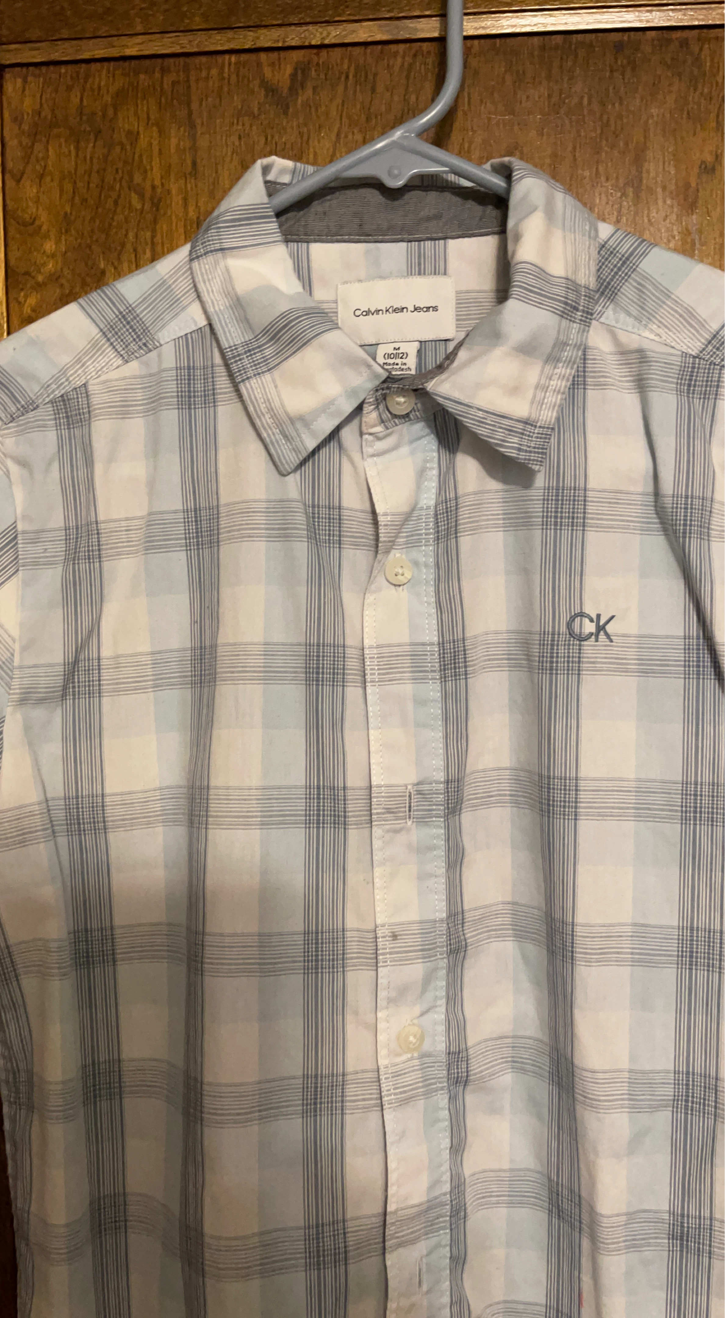 Calvin Klein Jeans Boys Plaid Button-Up Shirt Size M (10/12)