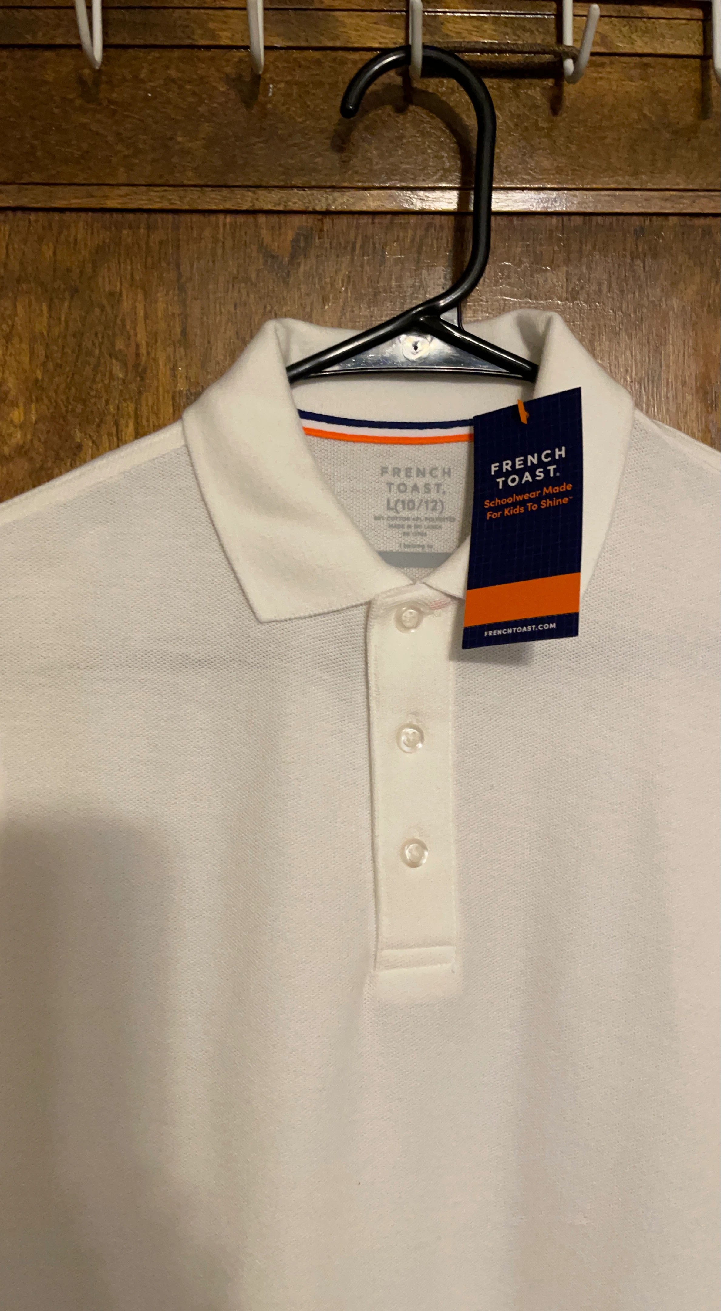 French Toast White Polo Shirt L(10/12)