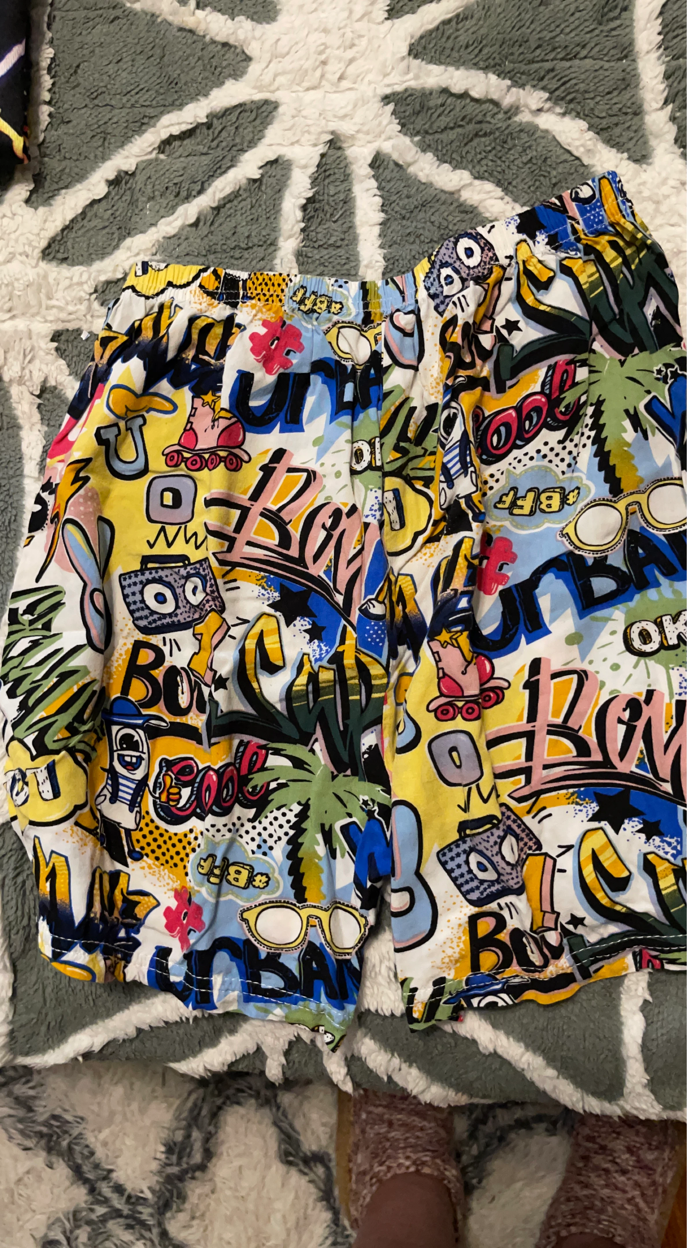 Kids Graffiti Print Short