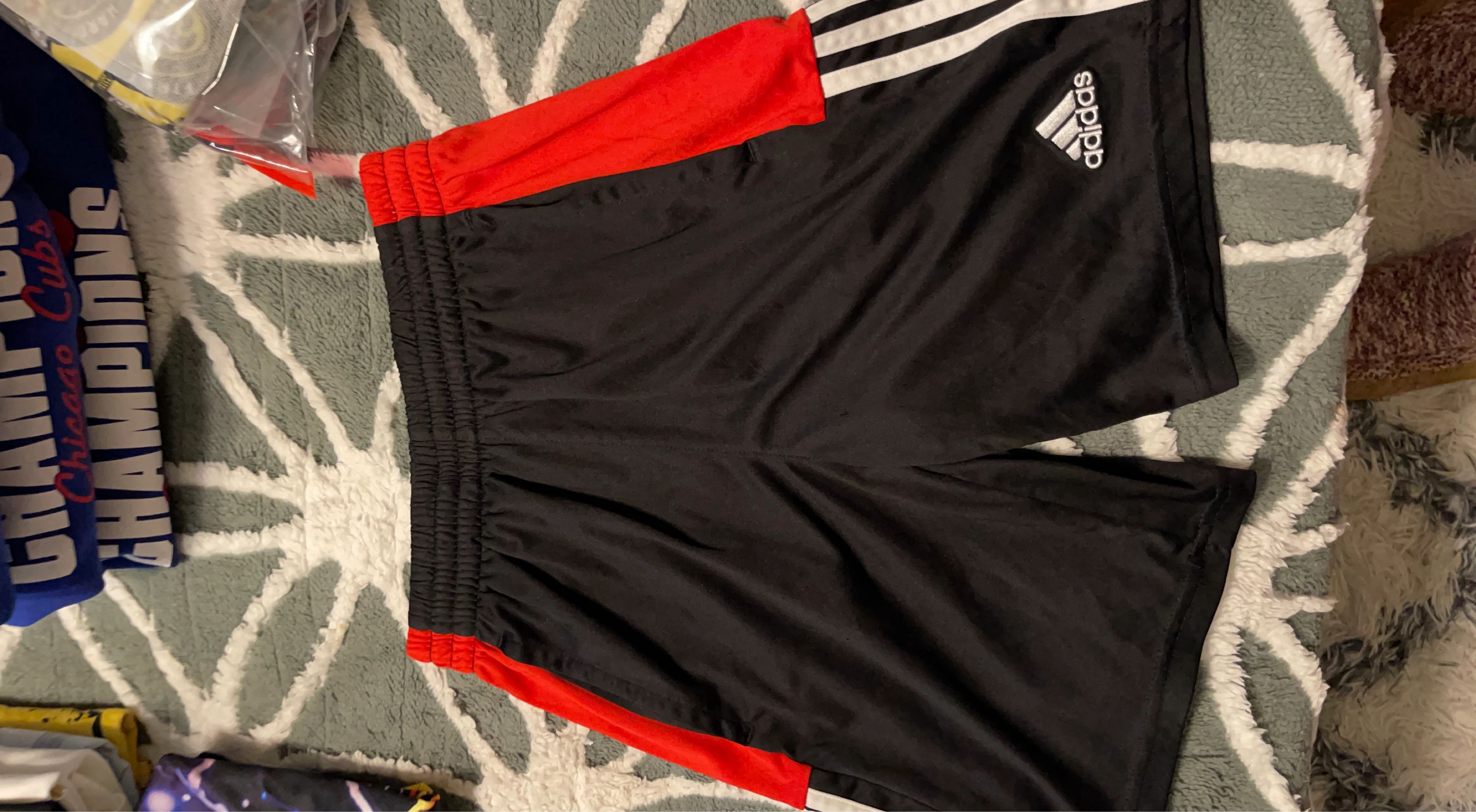 Adidas Black & Red Athletic Shorts