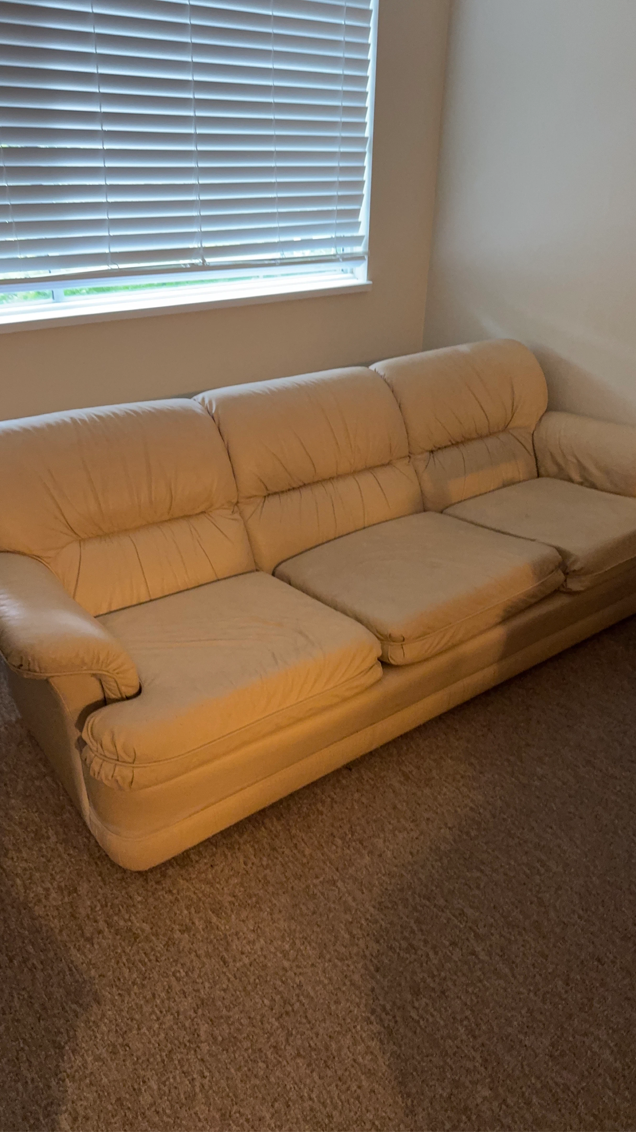 Cream Leather Sofa