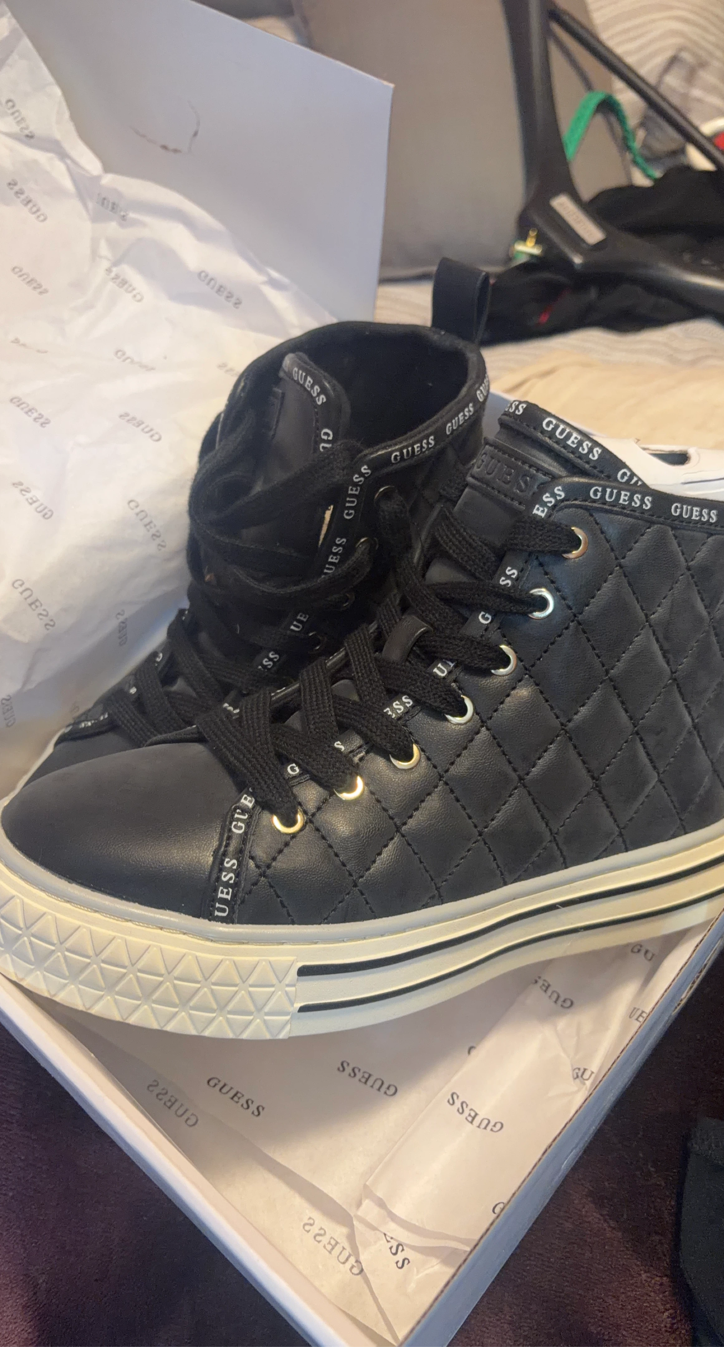 Black Guess High-Top Sneakers