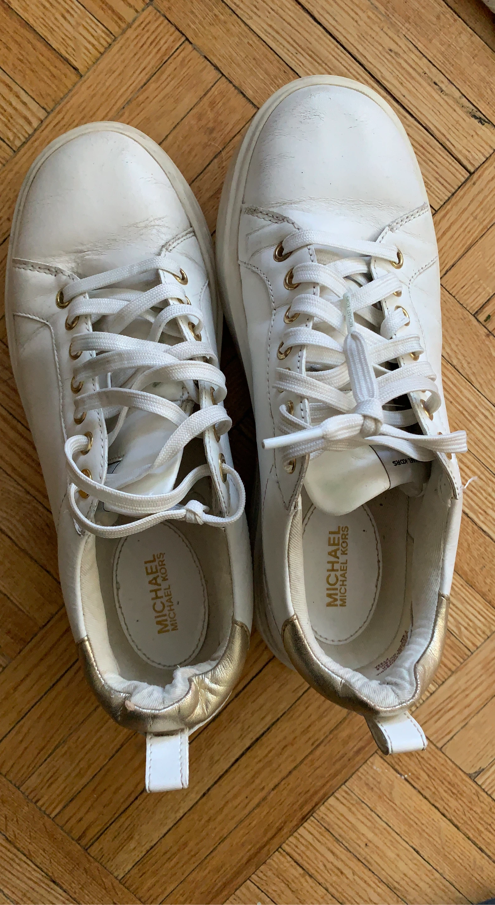 Michael Kors White Leather Sneakers