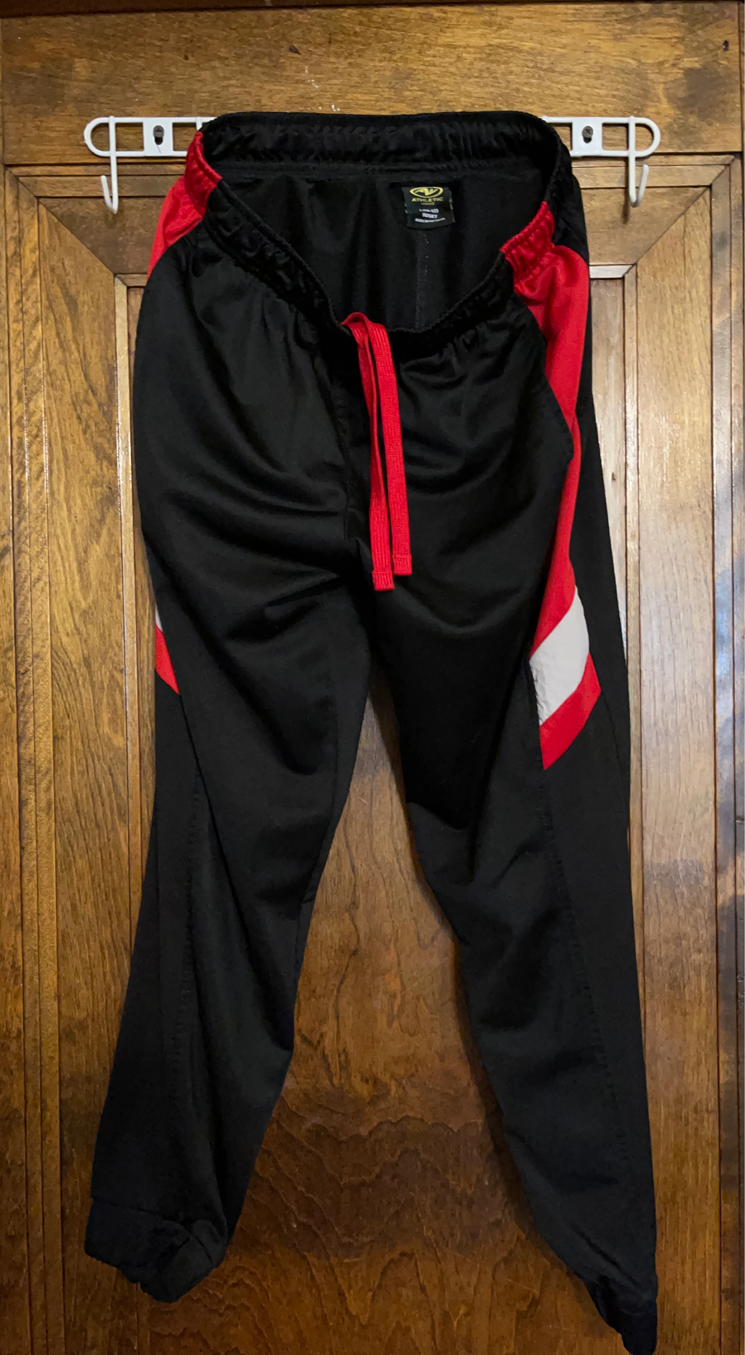Athletic Works Black & Red Track Pants Size M