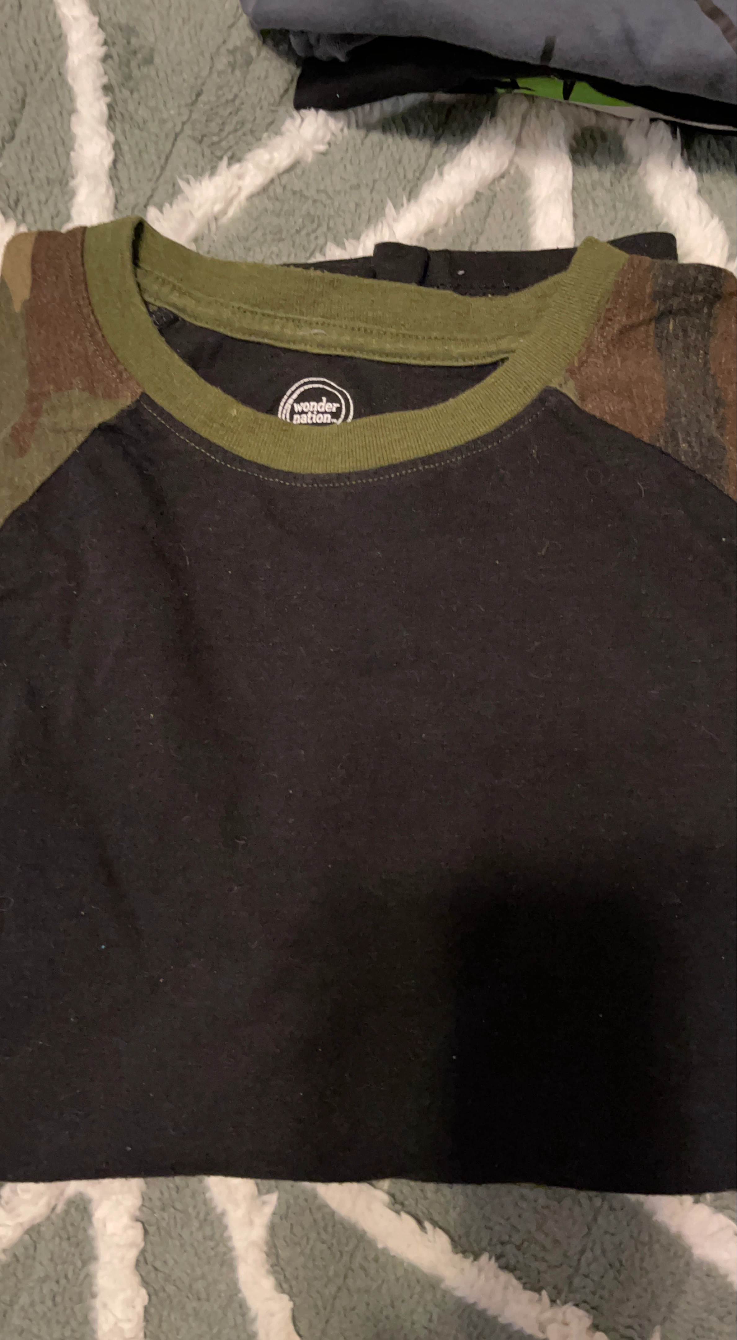 Wonder Nation Camo Raglan Long Sleeve T-Shirt
