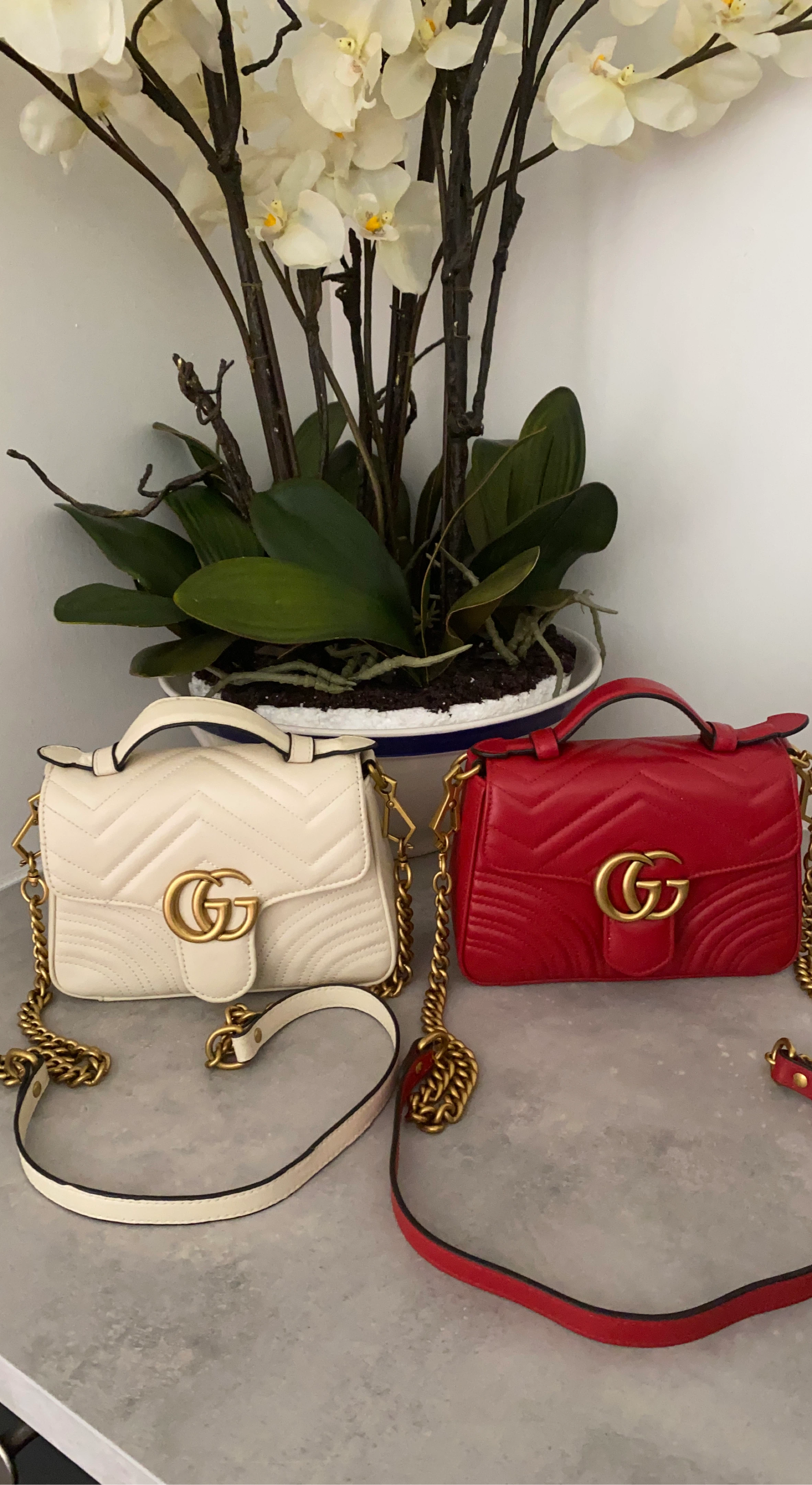 Gucci Marmont Mini Bag - Red & Cream