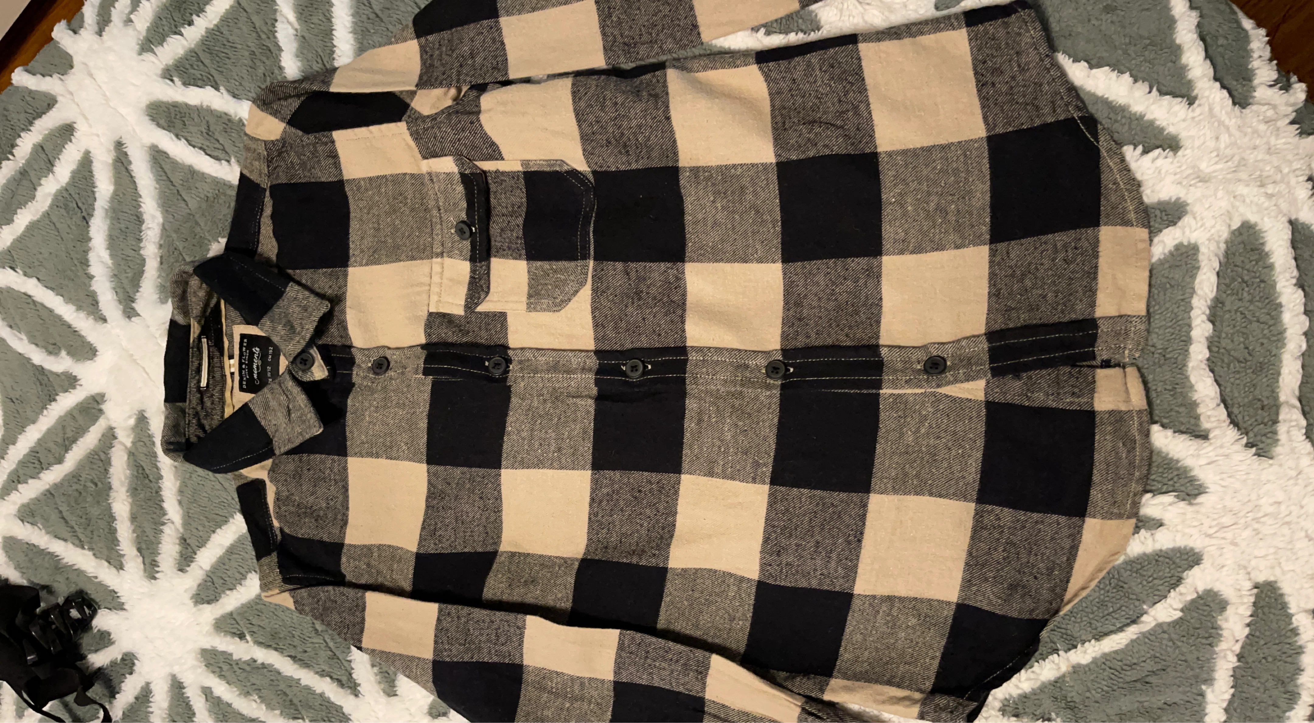 BEAMS & FLETCHER Plaid Flannel Shirt - Black/Tan