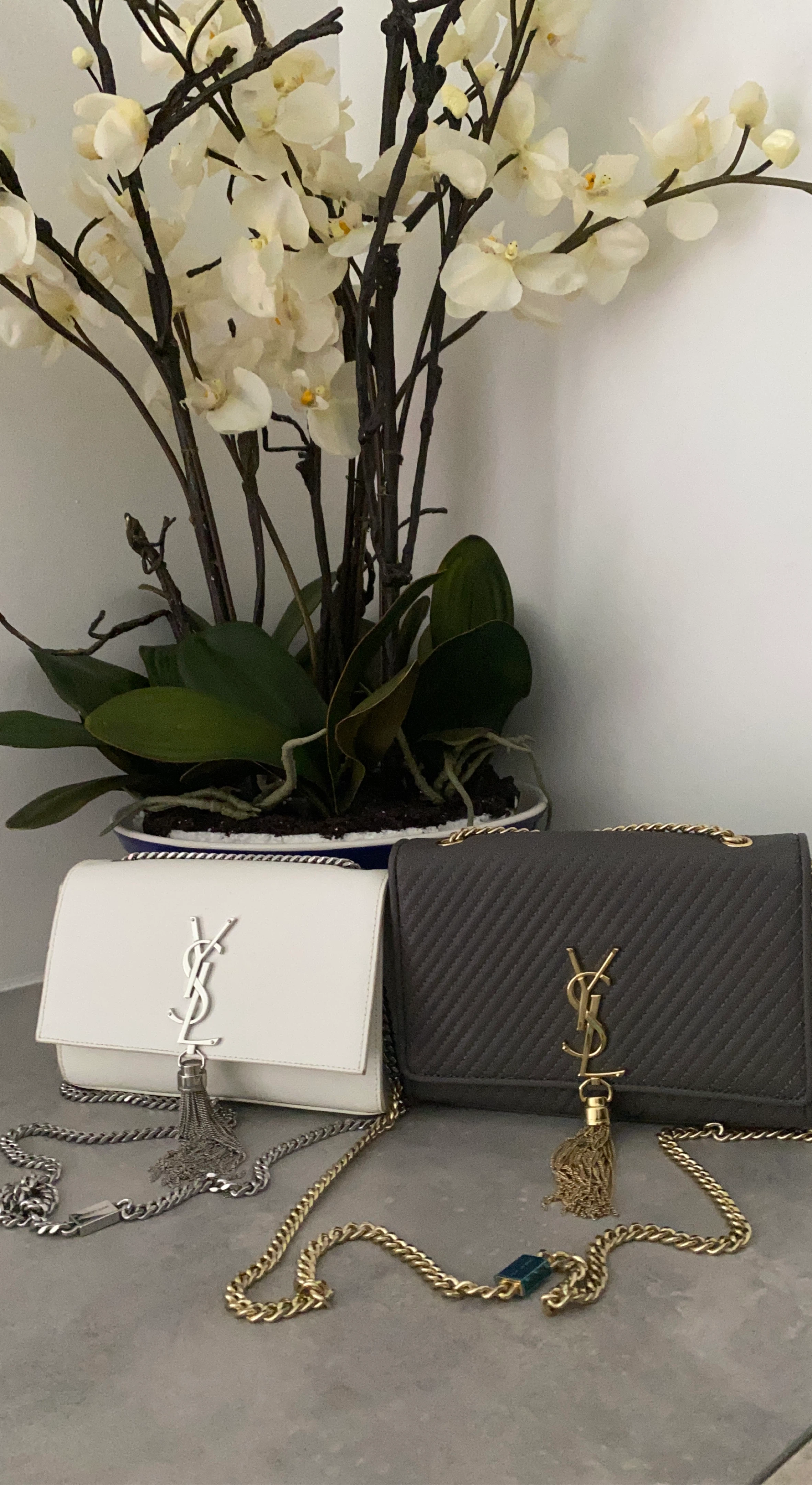 Yves Saint Laurent YSL Chain Wallet - White