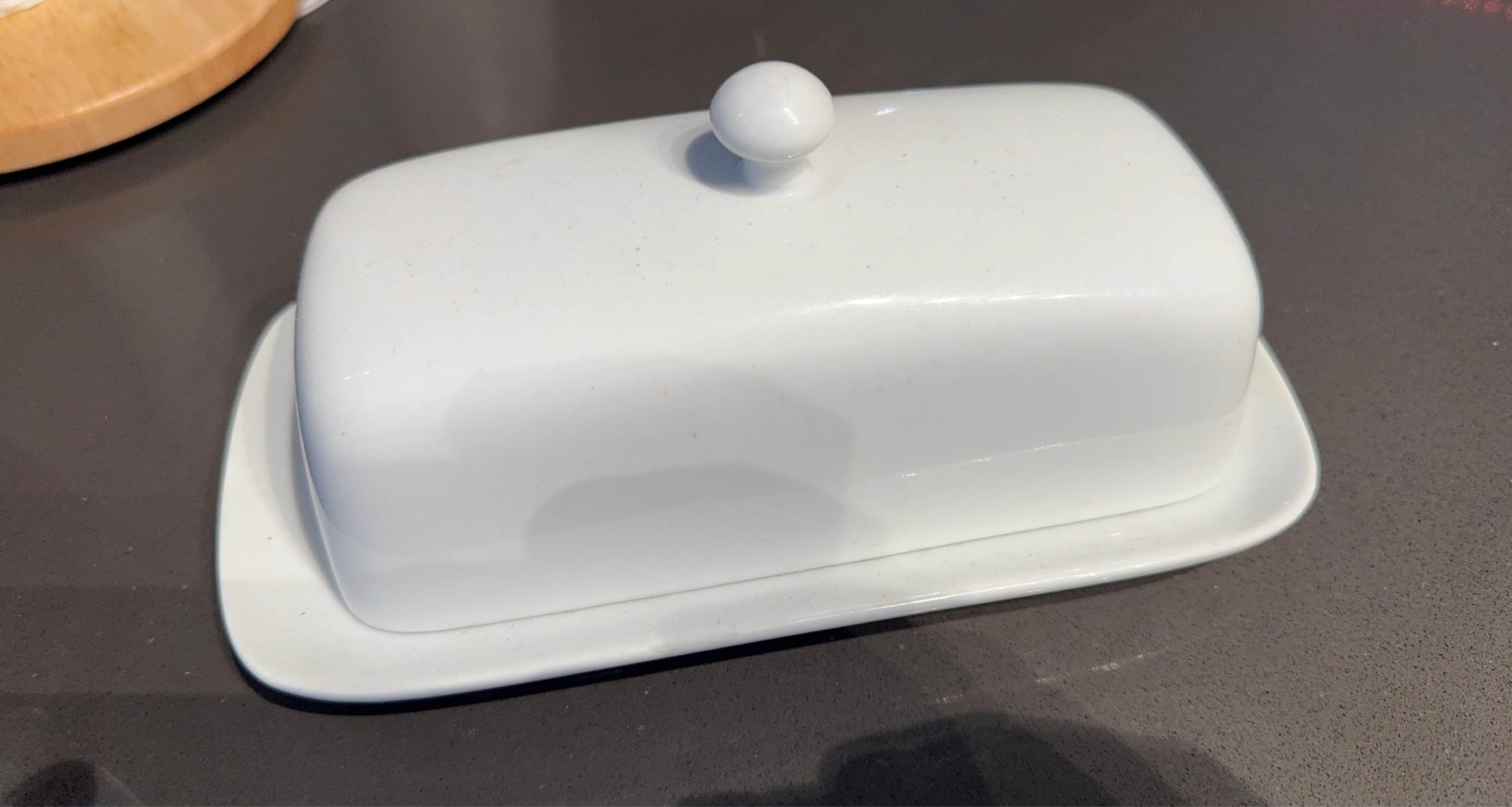 White Butter Dish with Lid