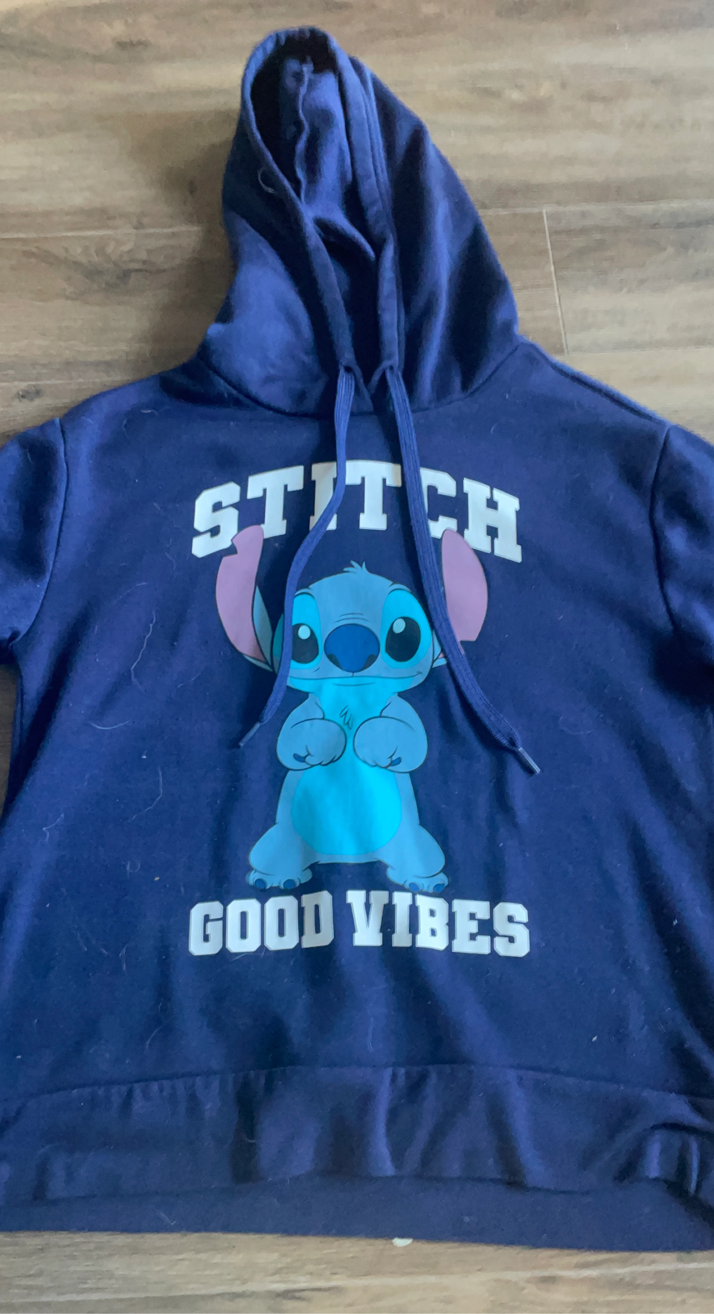 Navy Blue Stitch "Good Vibes" Hoodie