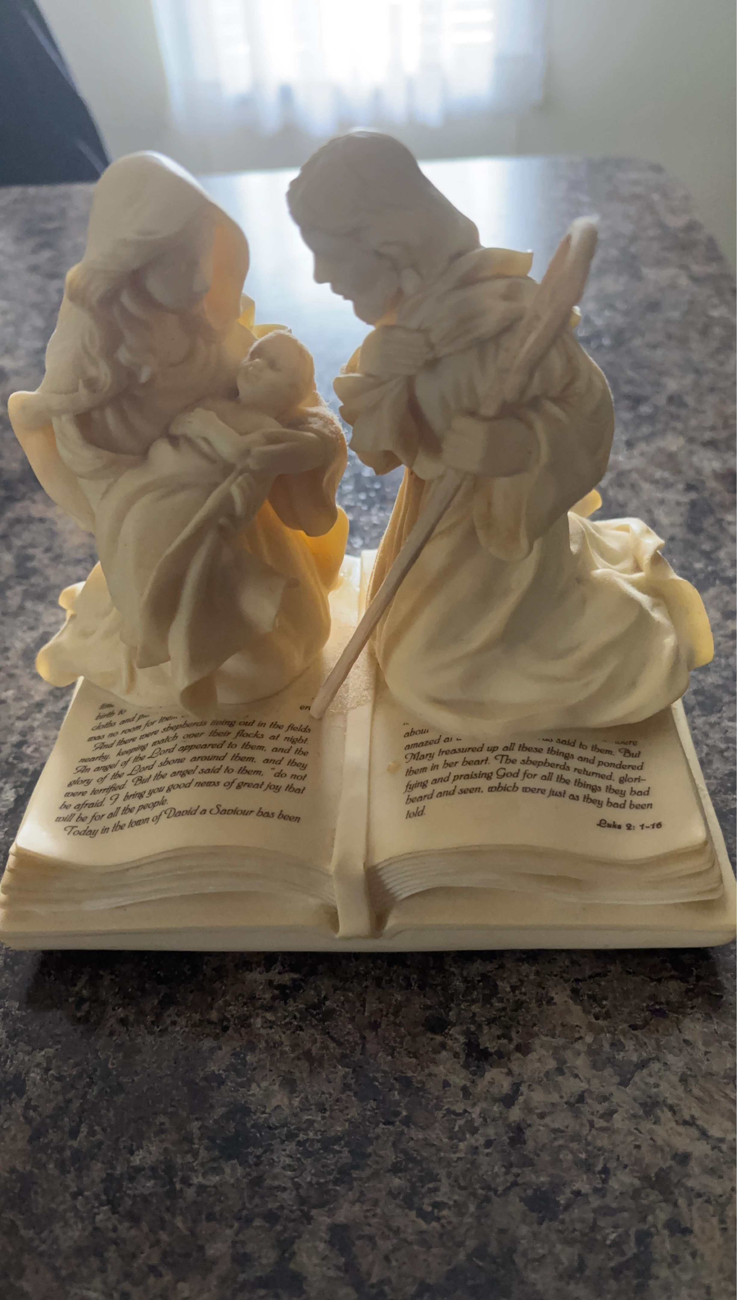 Nativity Scene Figurine on Open Book Base