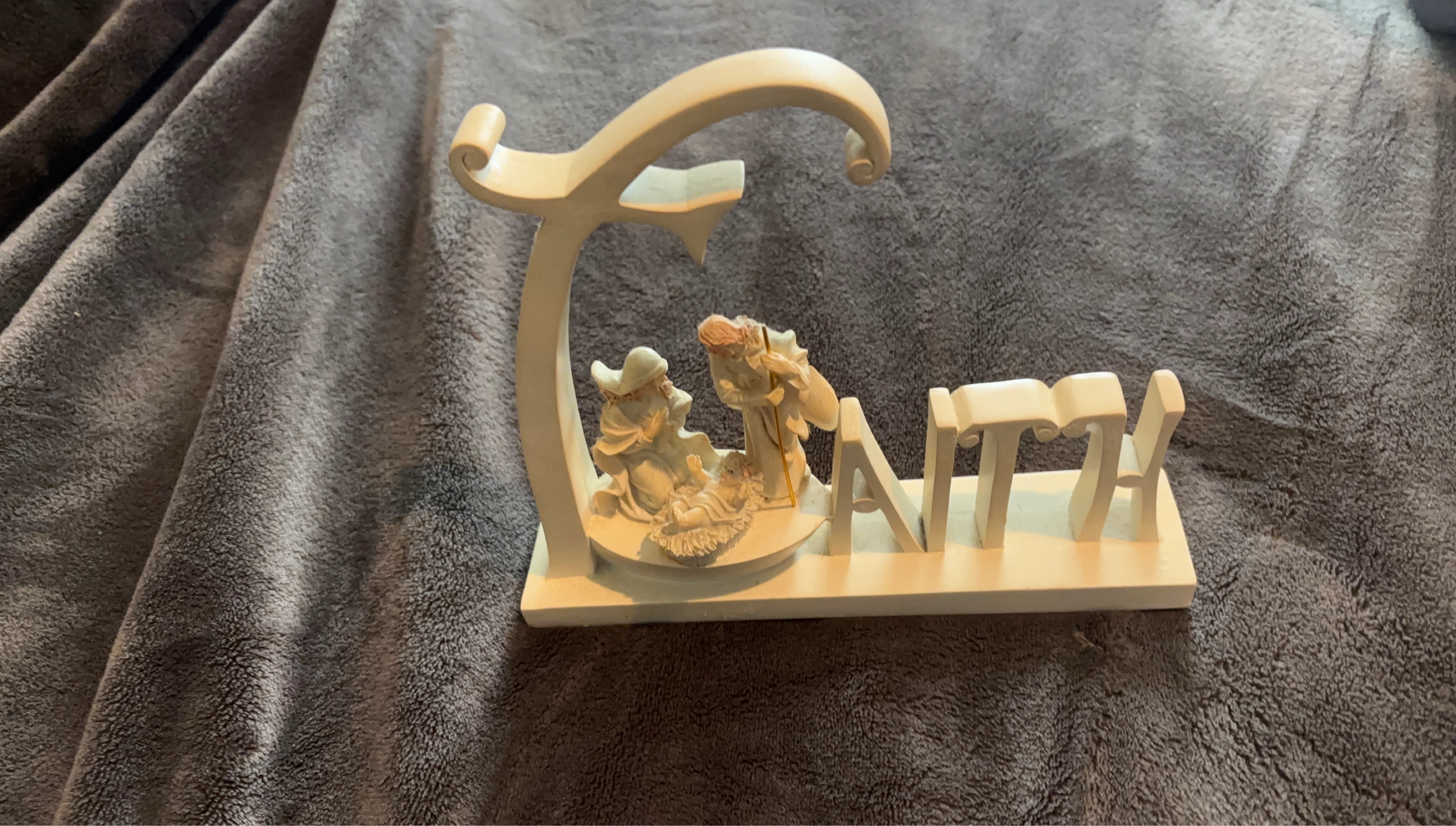 Nativity Scene with FAITH letters