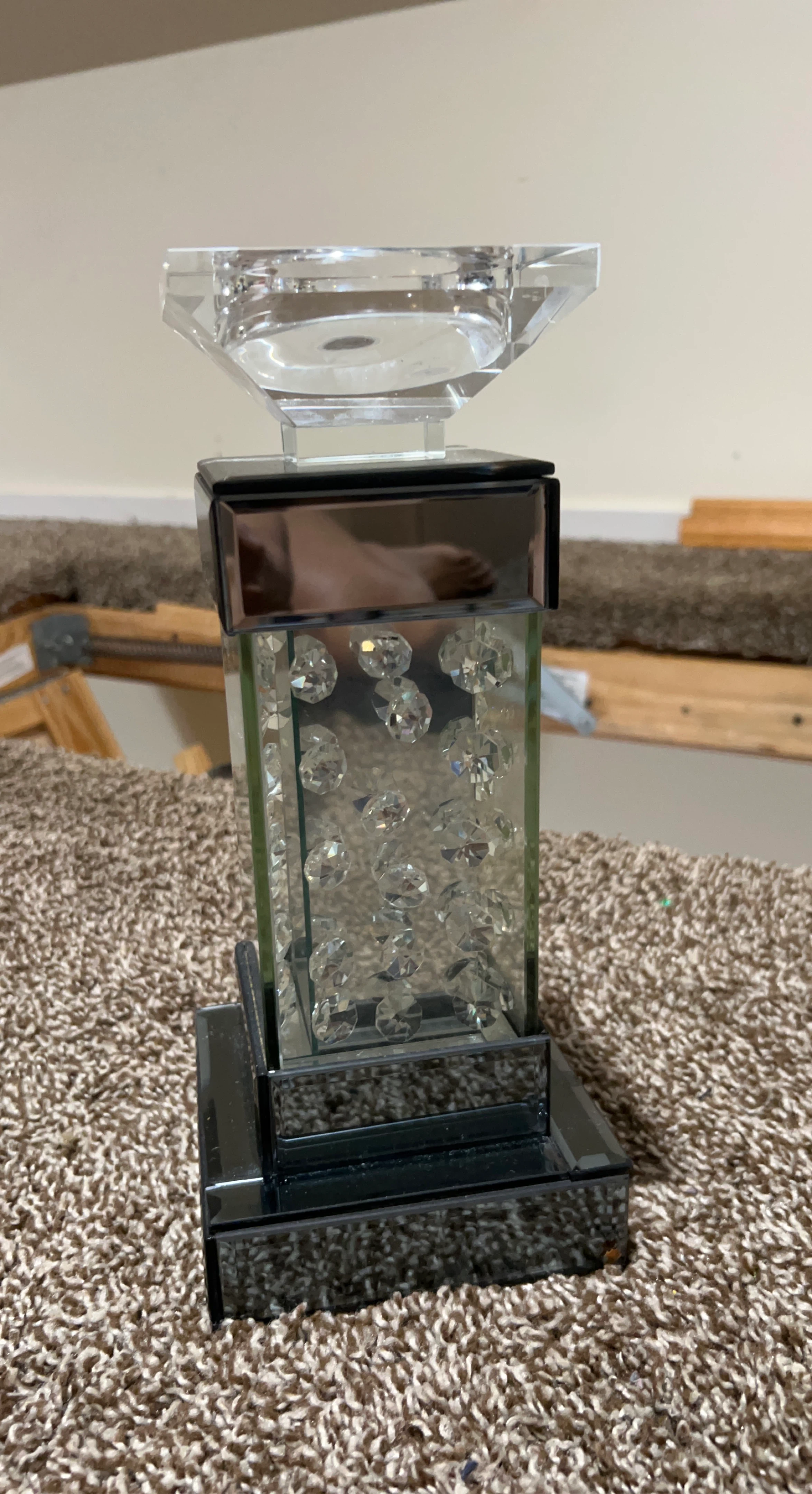 Crystal Pillar Candle Holder