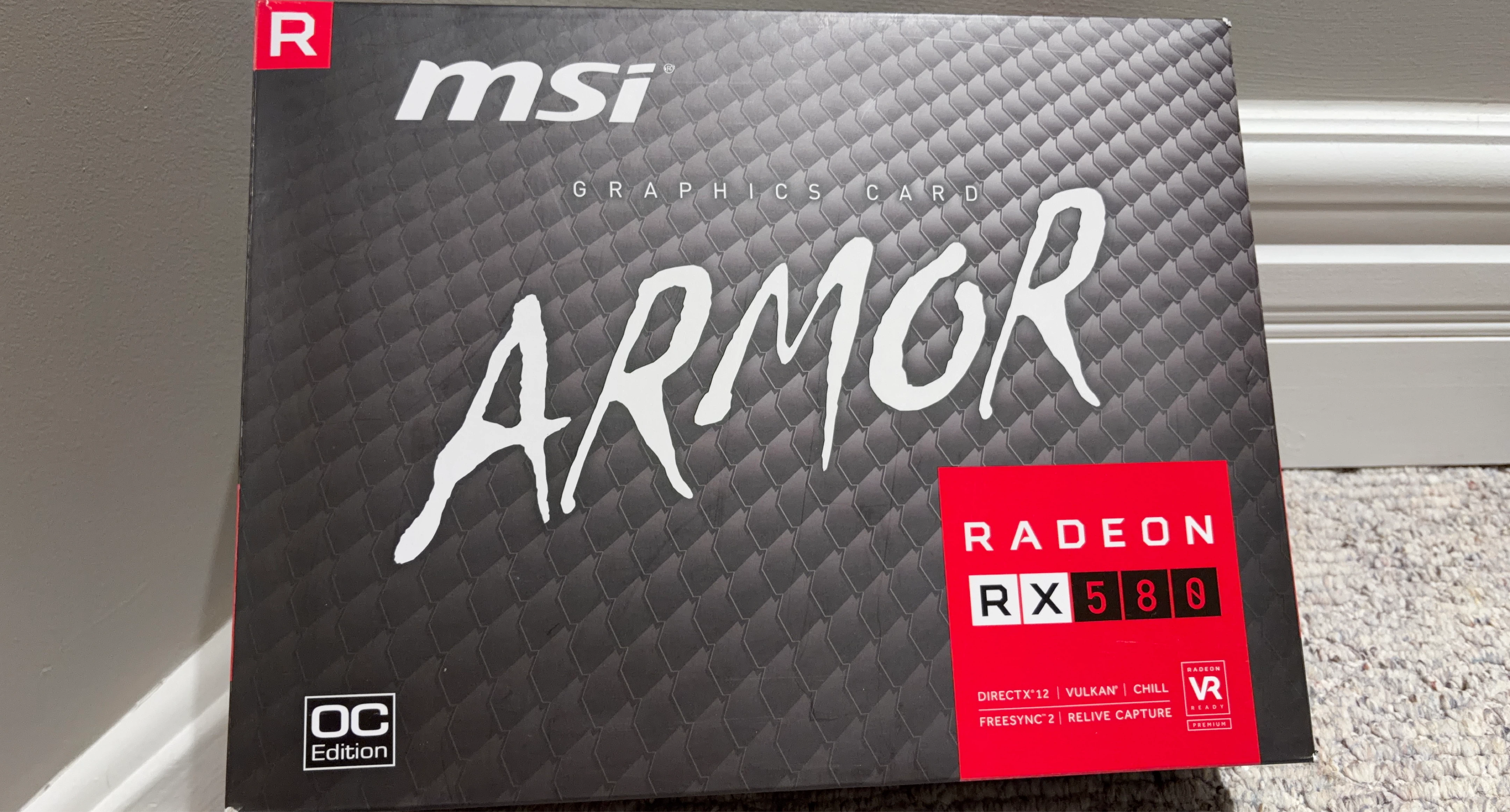 MSI Radeon RX 580 ARMOR OC Graphics Card 8GB GDDR5