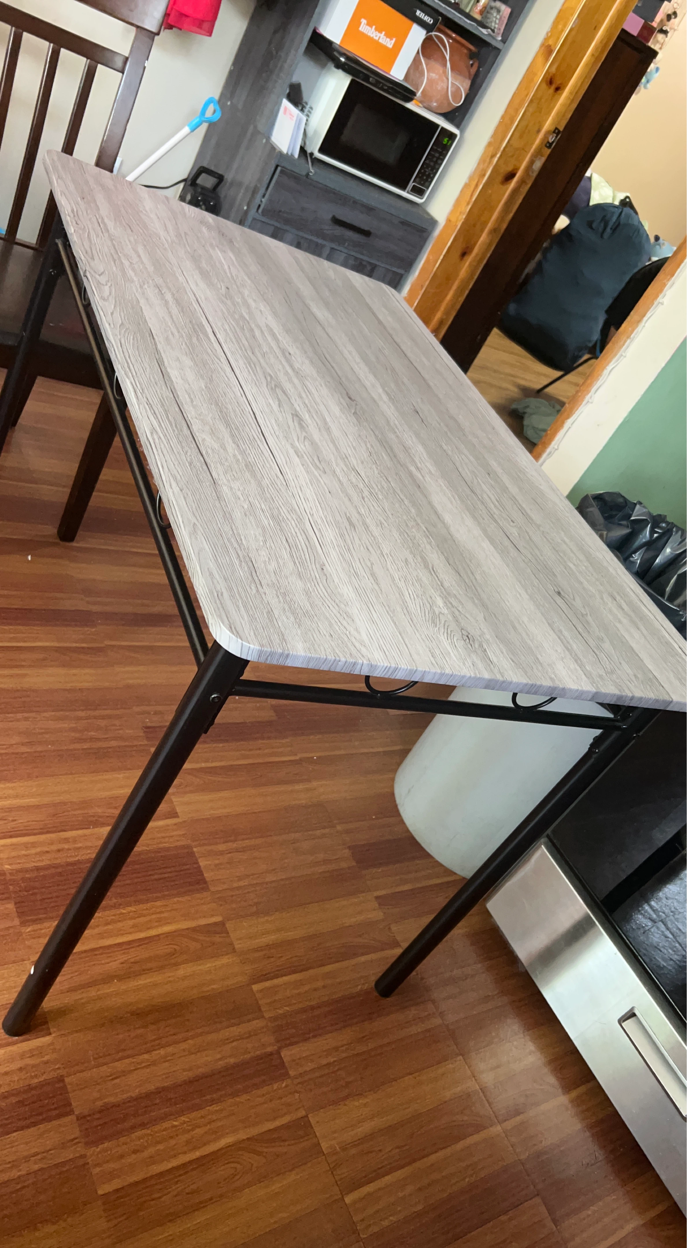Gray Wood Grain Dining Table