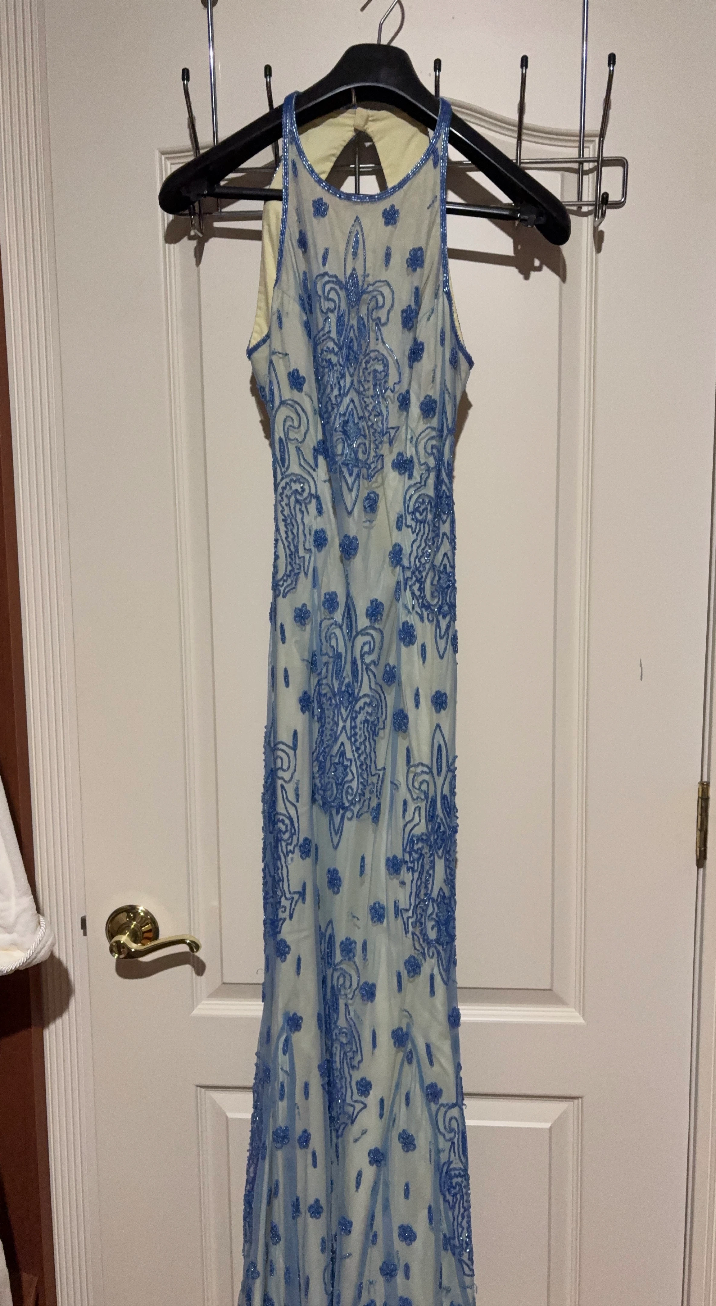 Embellished Blue Maxi Dress