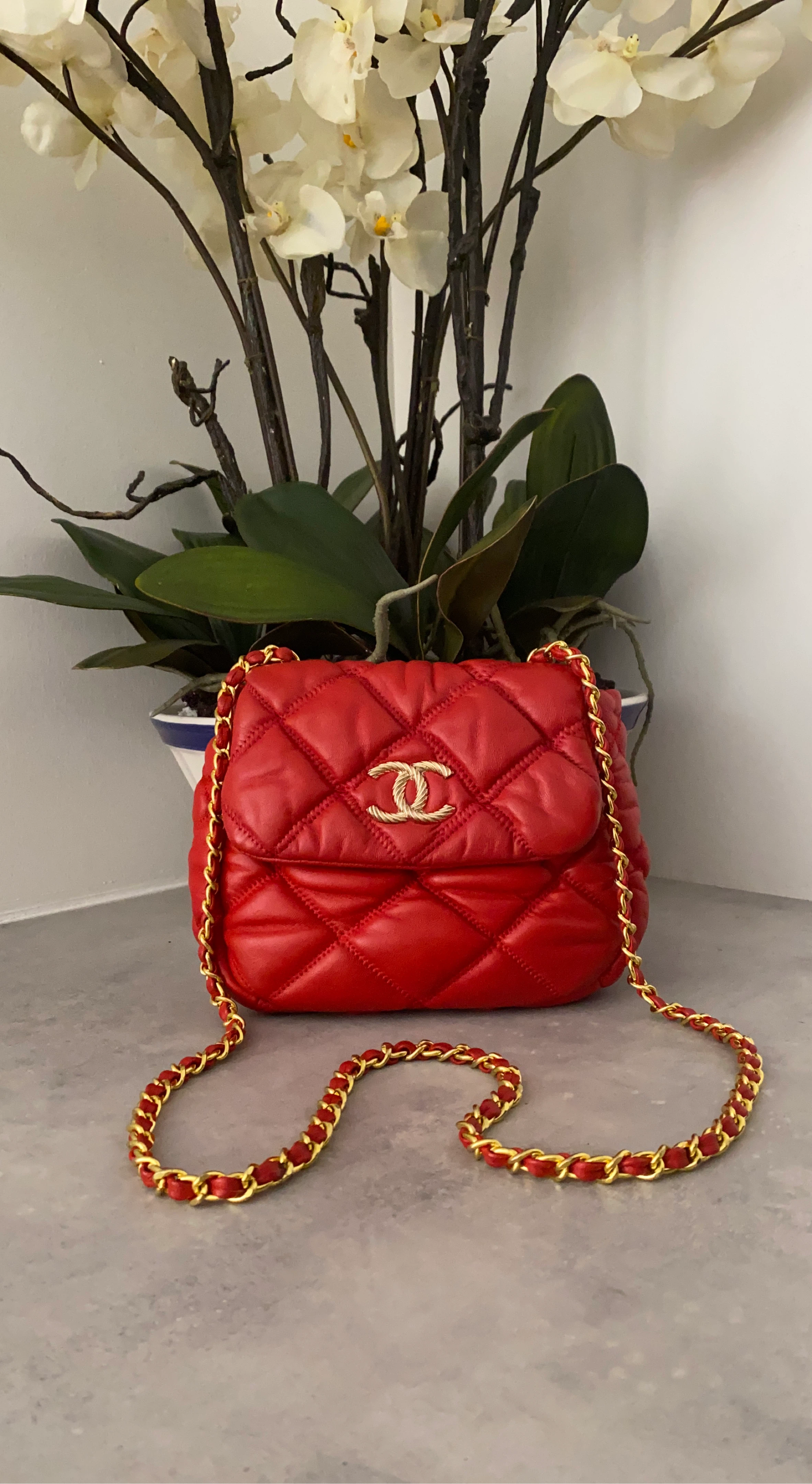 Red Quilted Chanel Handbag