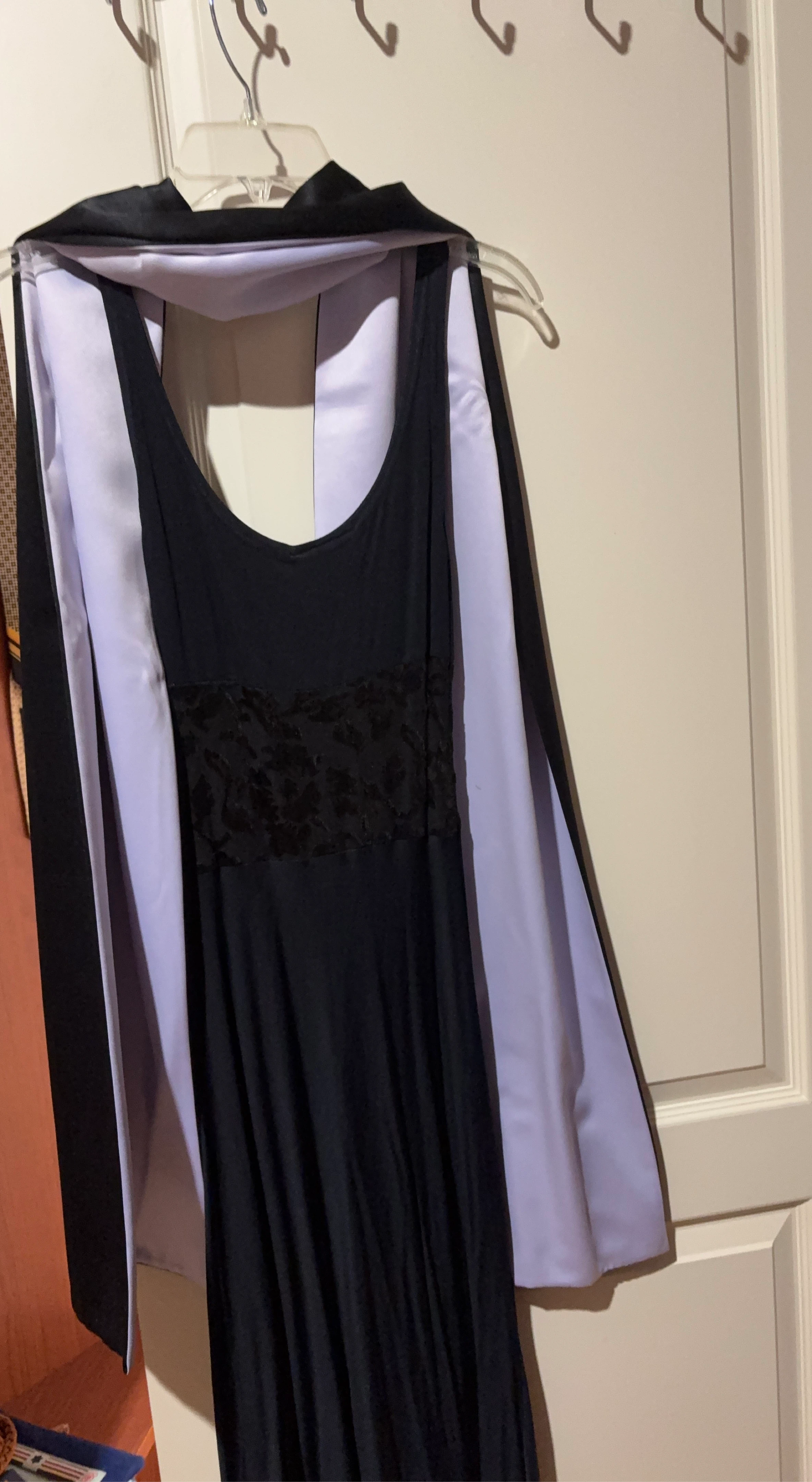 Black and Lavender Dress with Cape