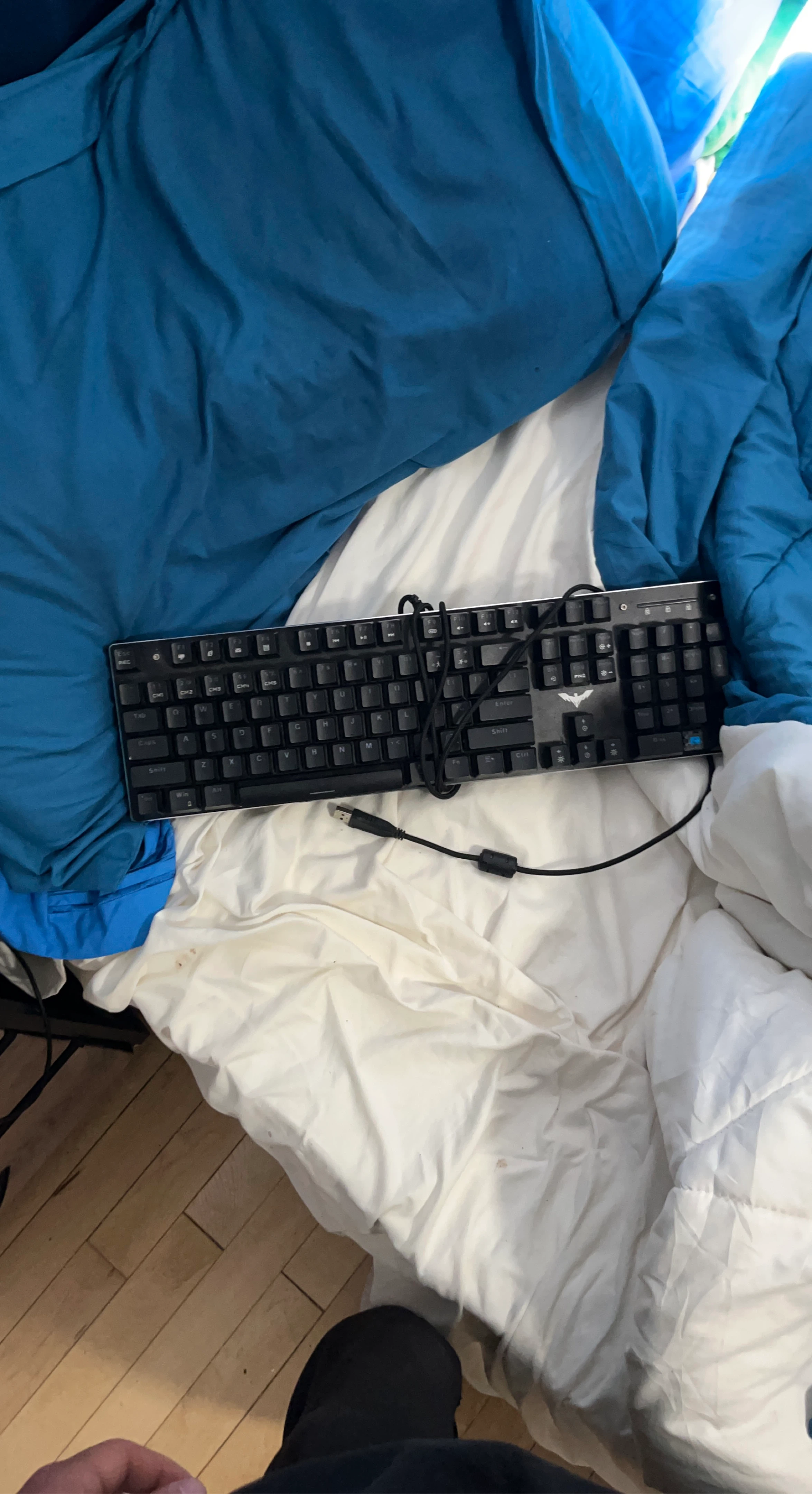 Black Wired Keyboard with Logo