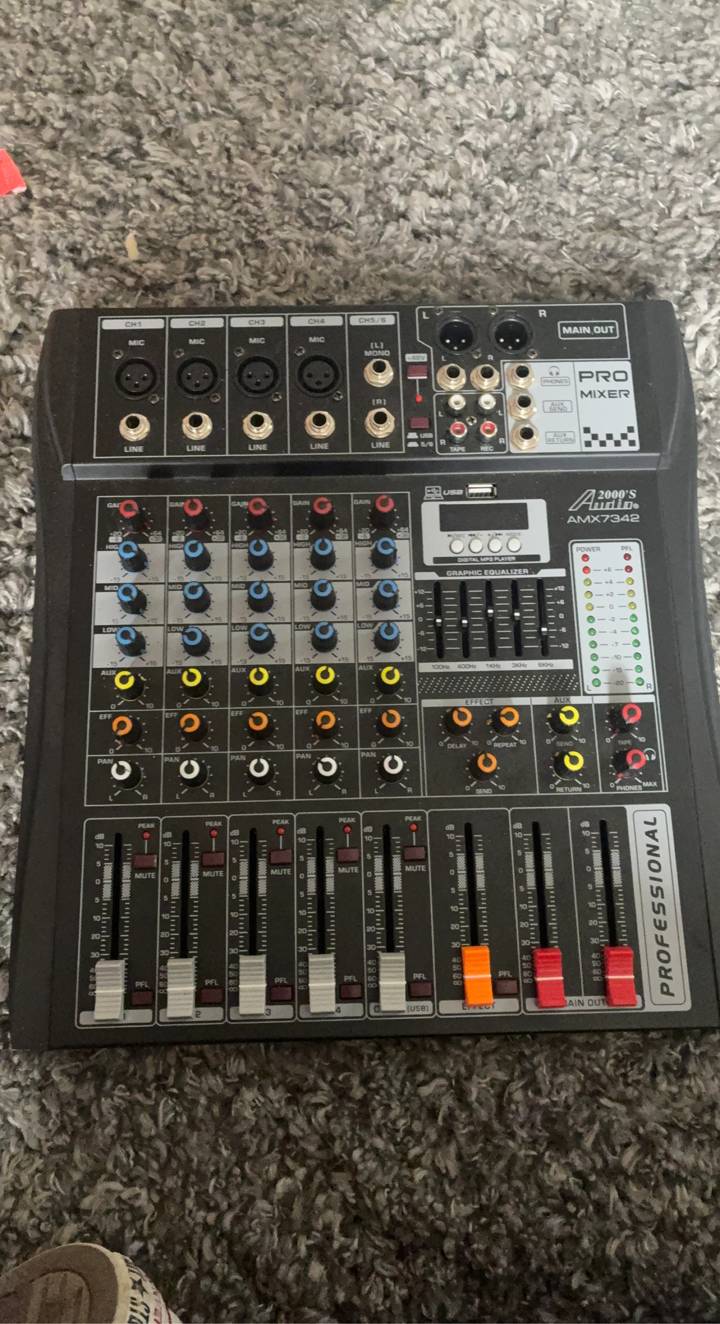 2000's Audio AMX7342 Pro Mixer with USB MP3 Player