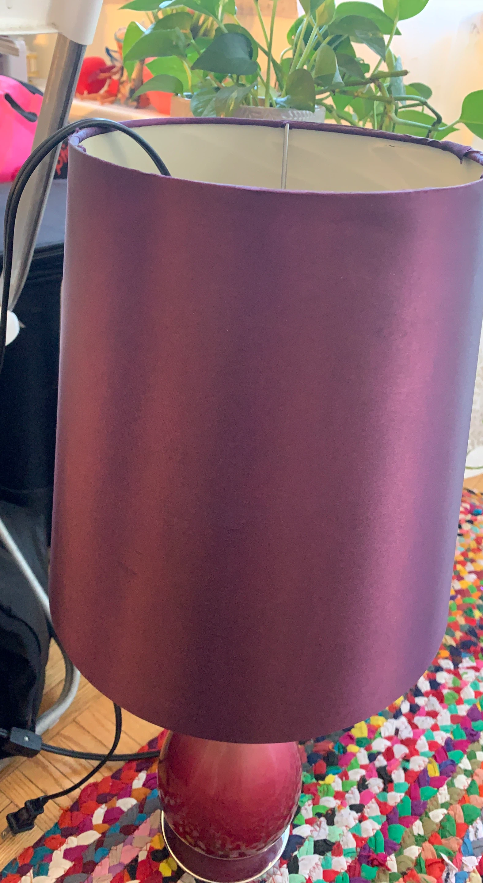 Purple Table Lamp with Shiny Base