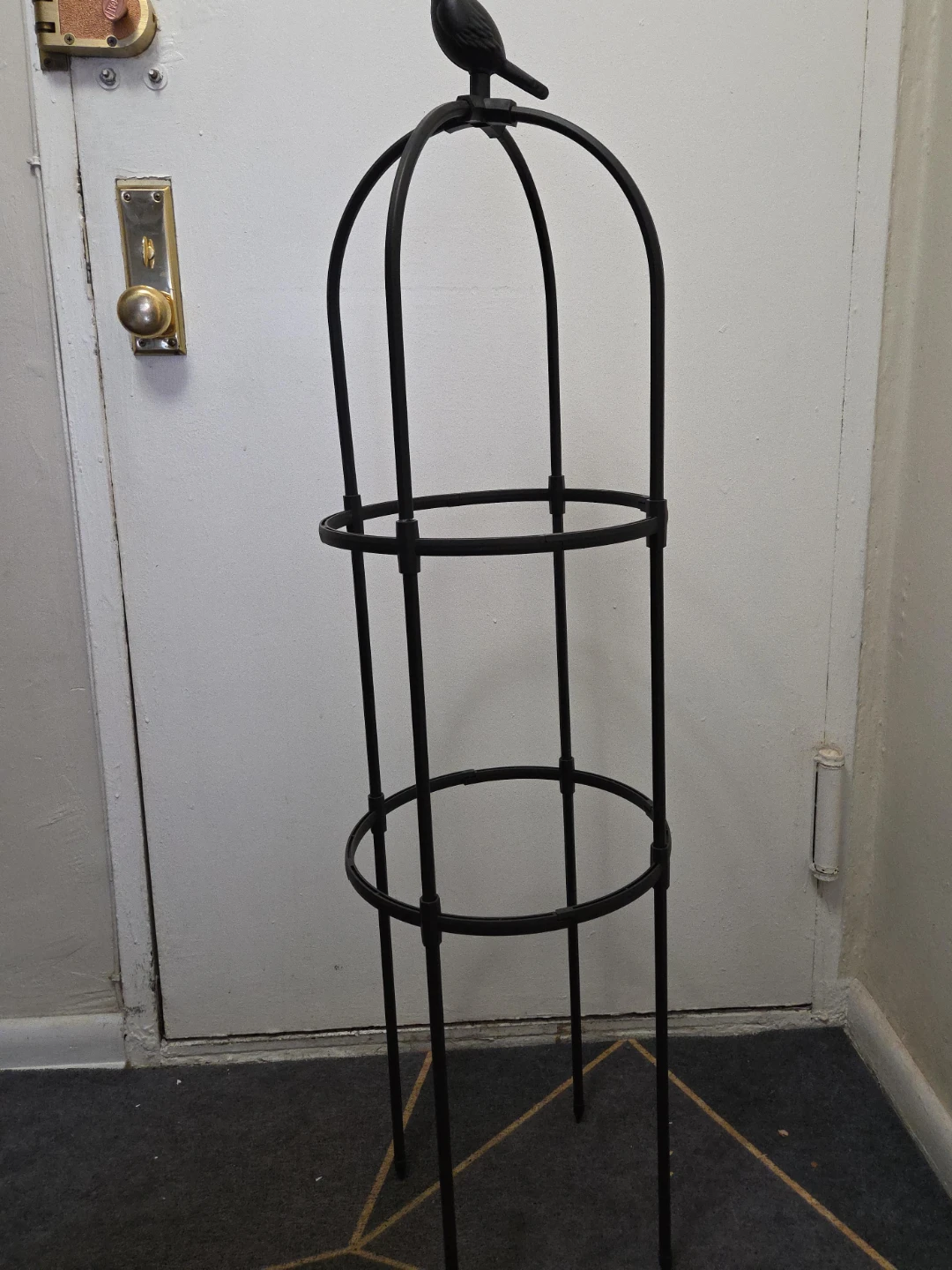 Black Garden Plant Trellis with Bird Topper - photo 2