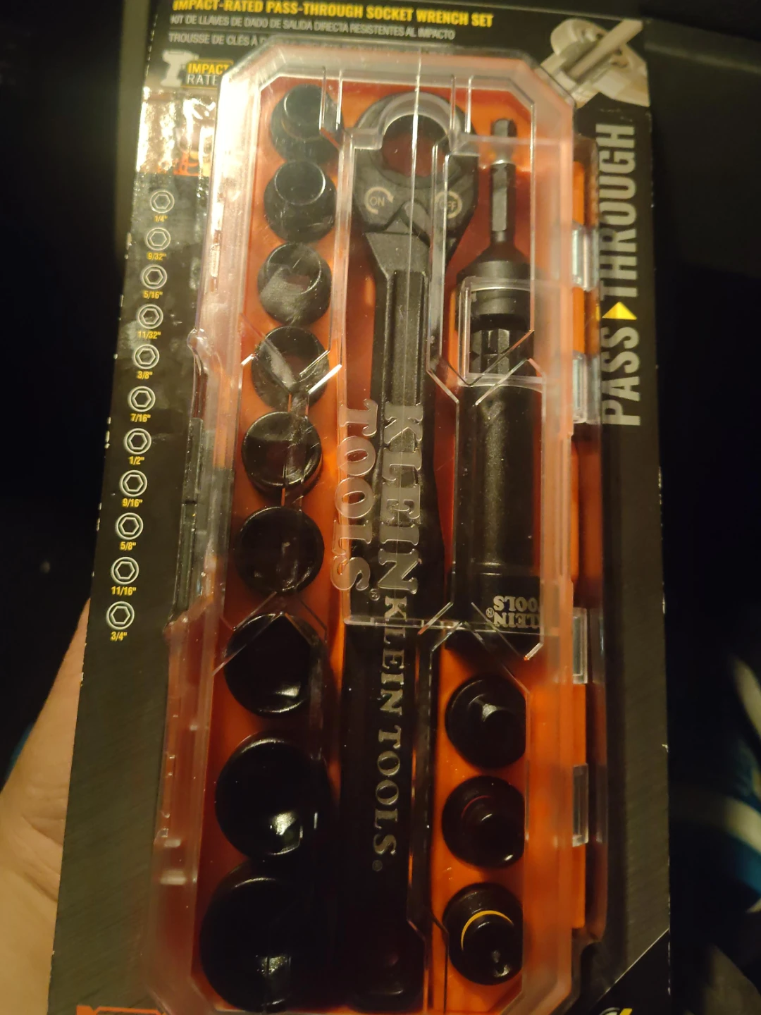 KLEIN TOOLS Impact-Rated Pass-Through Socket Wrench Set