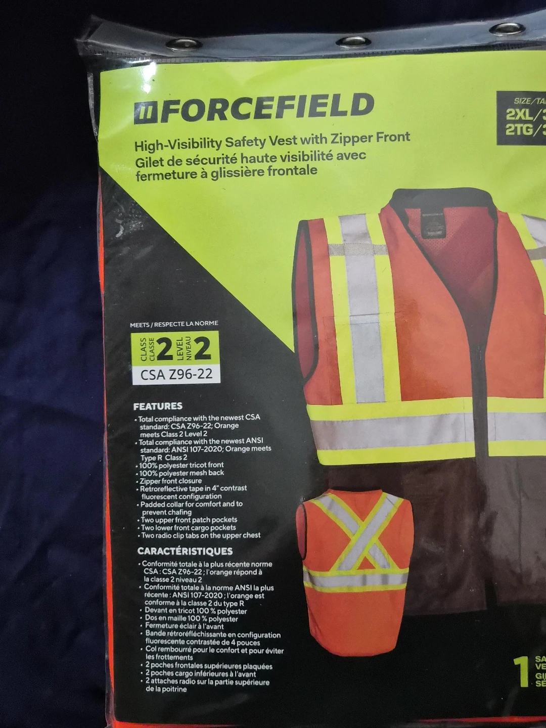 Forcefield High-Visibility Safety Vest 2XL/3TG Orange