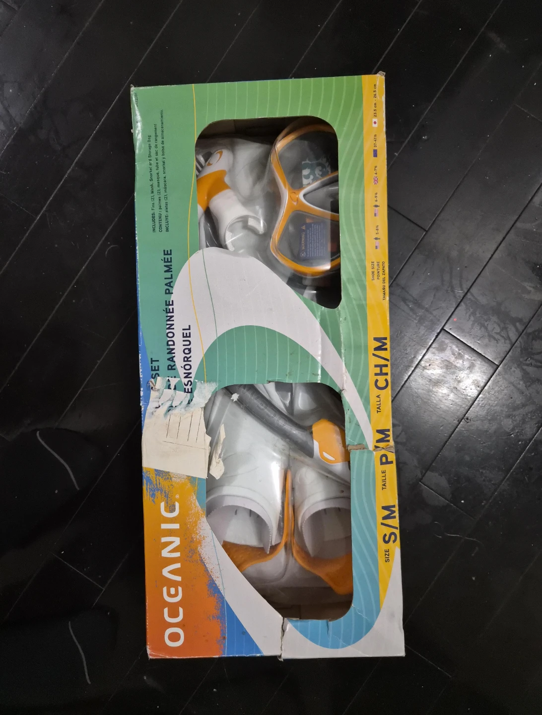 Oceanic Snorkel Set - Mask, Fins, Snorkel & Bag - Size S/M