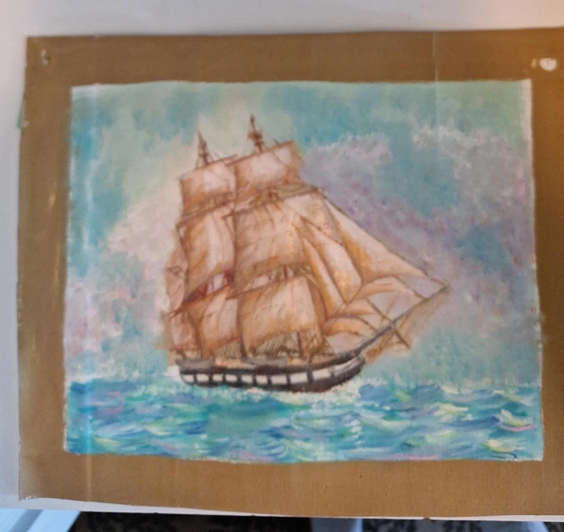 Painting of a Tall Ship at Sea
