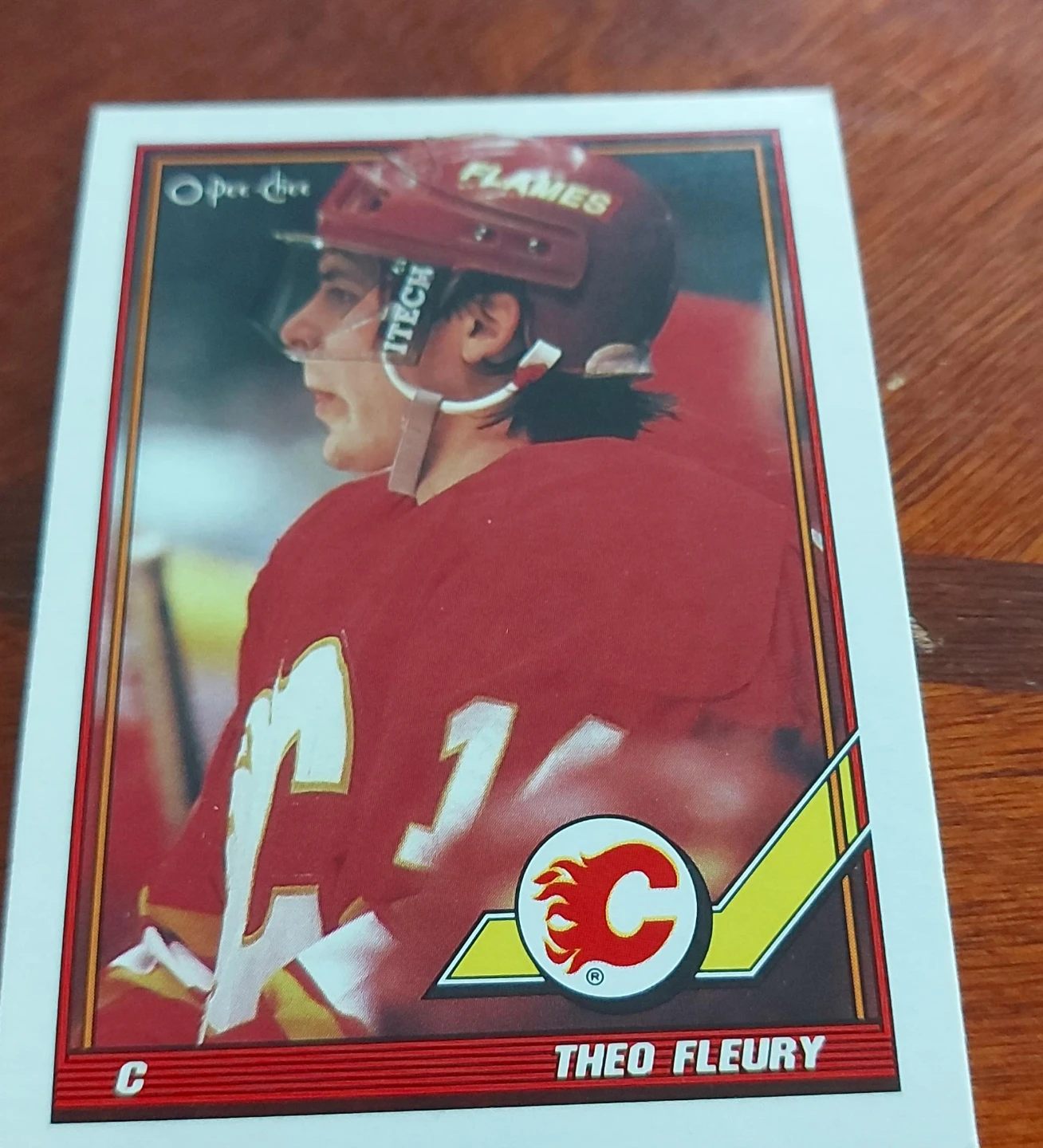 1991-92 O-Pee-Chee Theo Fleury Hockey Card