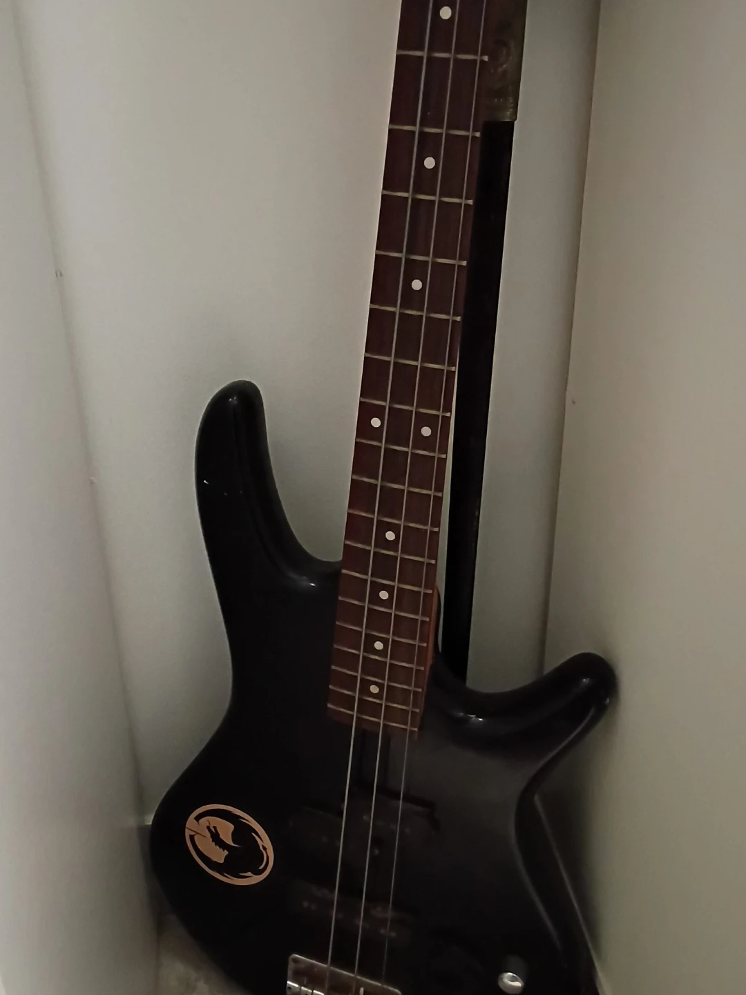 Black Electric Bass Guitar