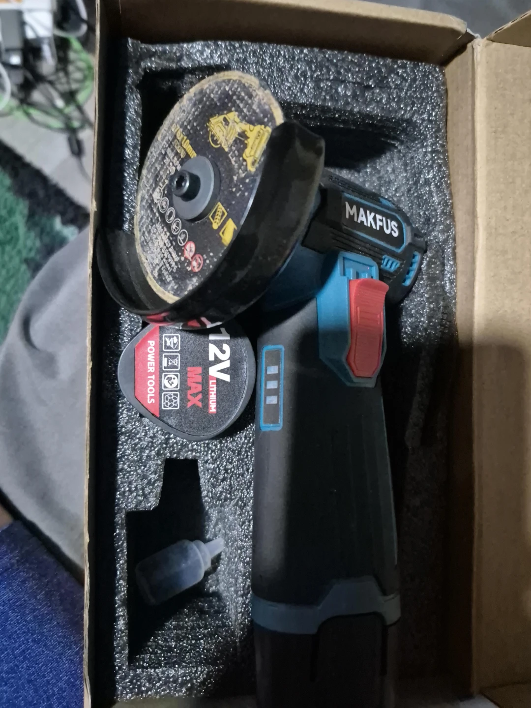 Makfus 12V Cordless Angle Grinder