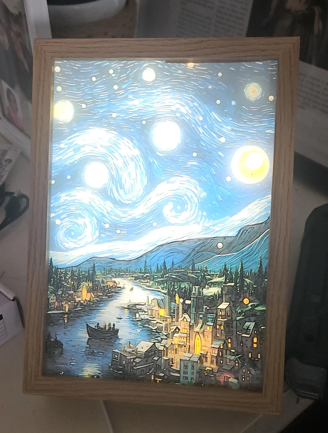 Lighted Framed Artwork - Starry Night
