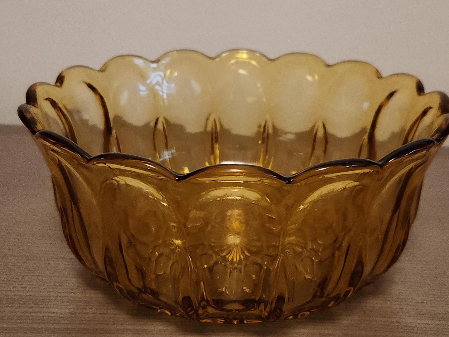 Amber Glass Serving Bowl