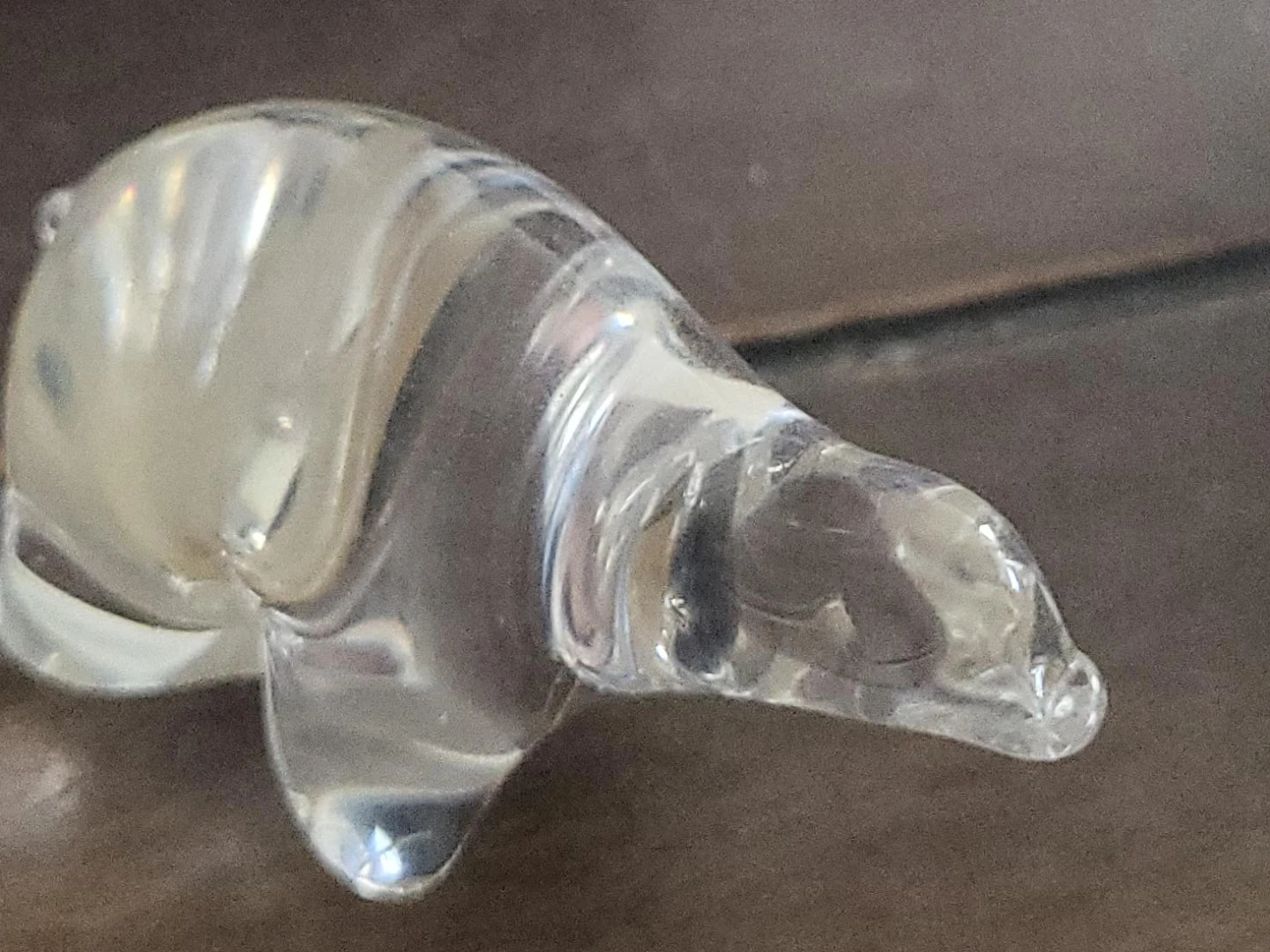 Clear glass seal figurine