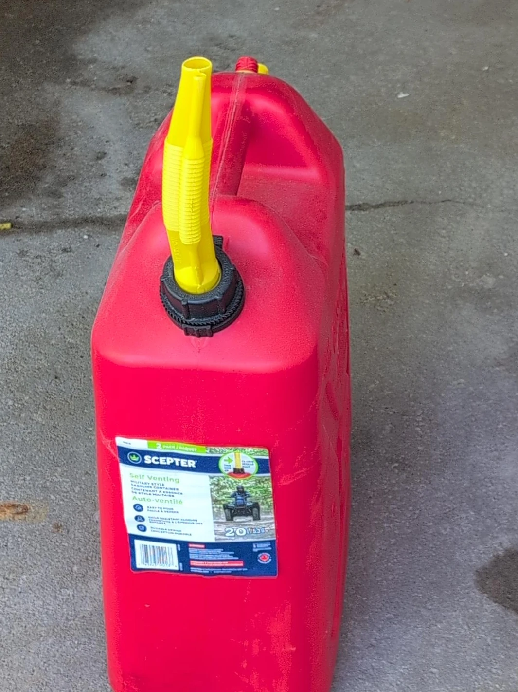 Scepter 20L Red Self-Venting Gasoline Can