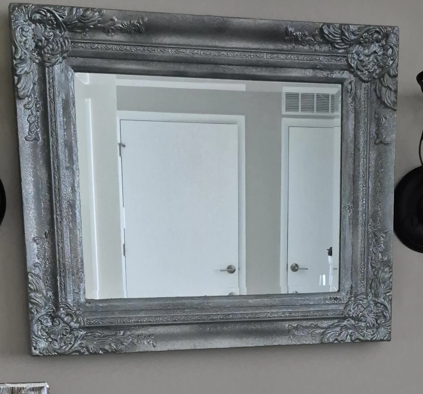 Ornate Silver Wall Mirror