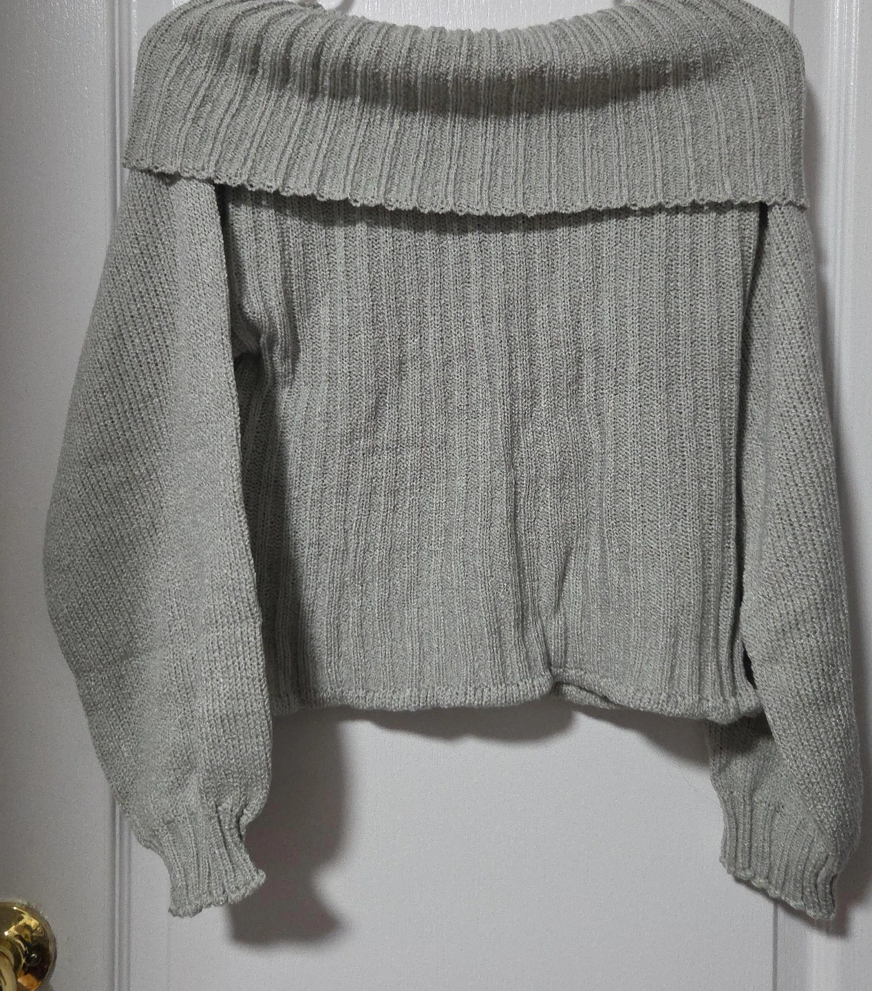 Off-the-shoulder knit sweater