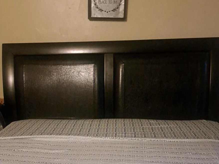 Dark Brown Faux Leather Headboard