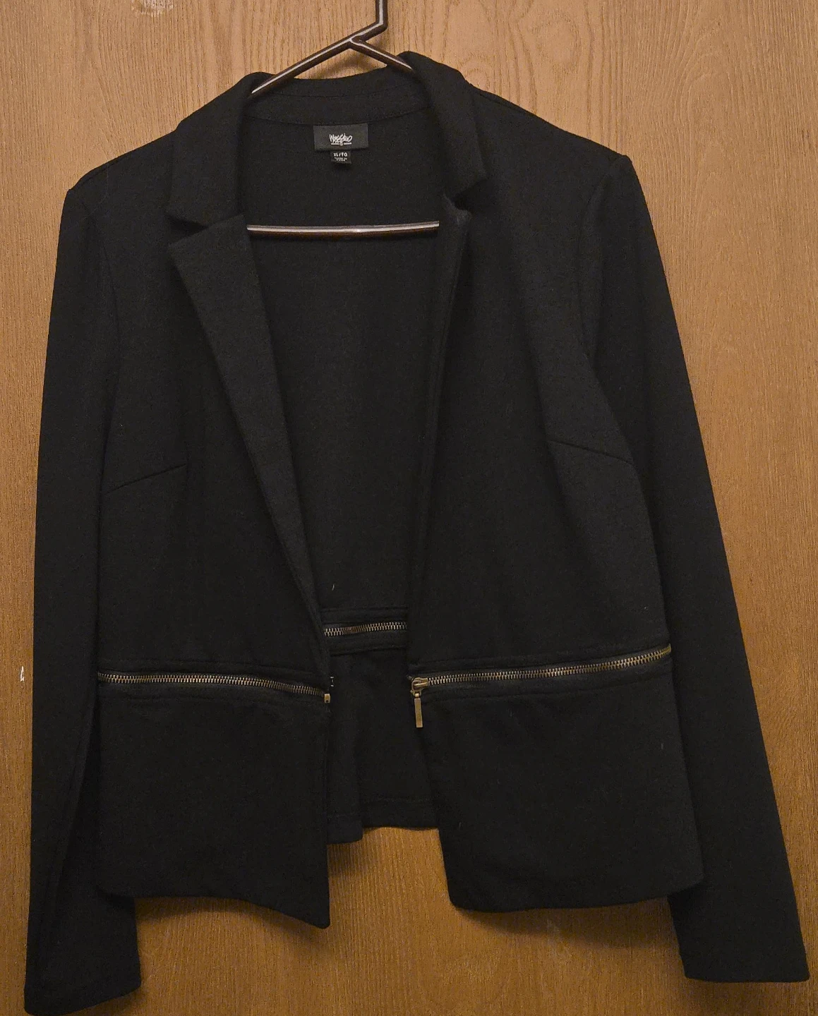 Mossimo Black Zip Pocket Blazer Jacket Women's Size XL