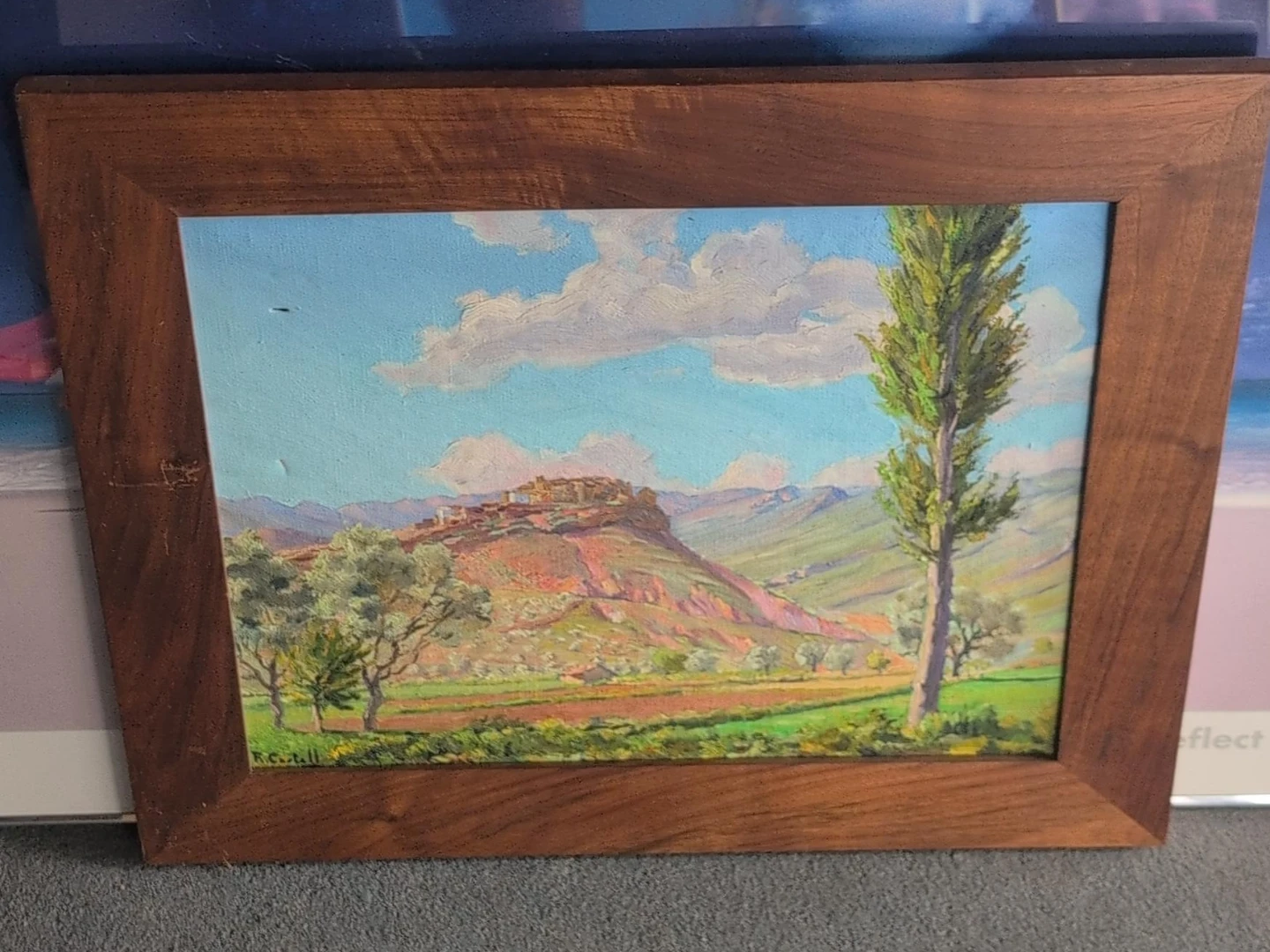Framed Landscape Oil Painting by R. Cutali