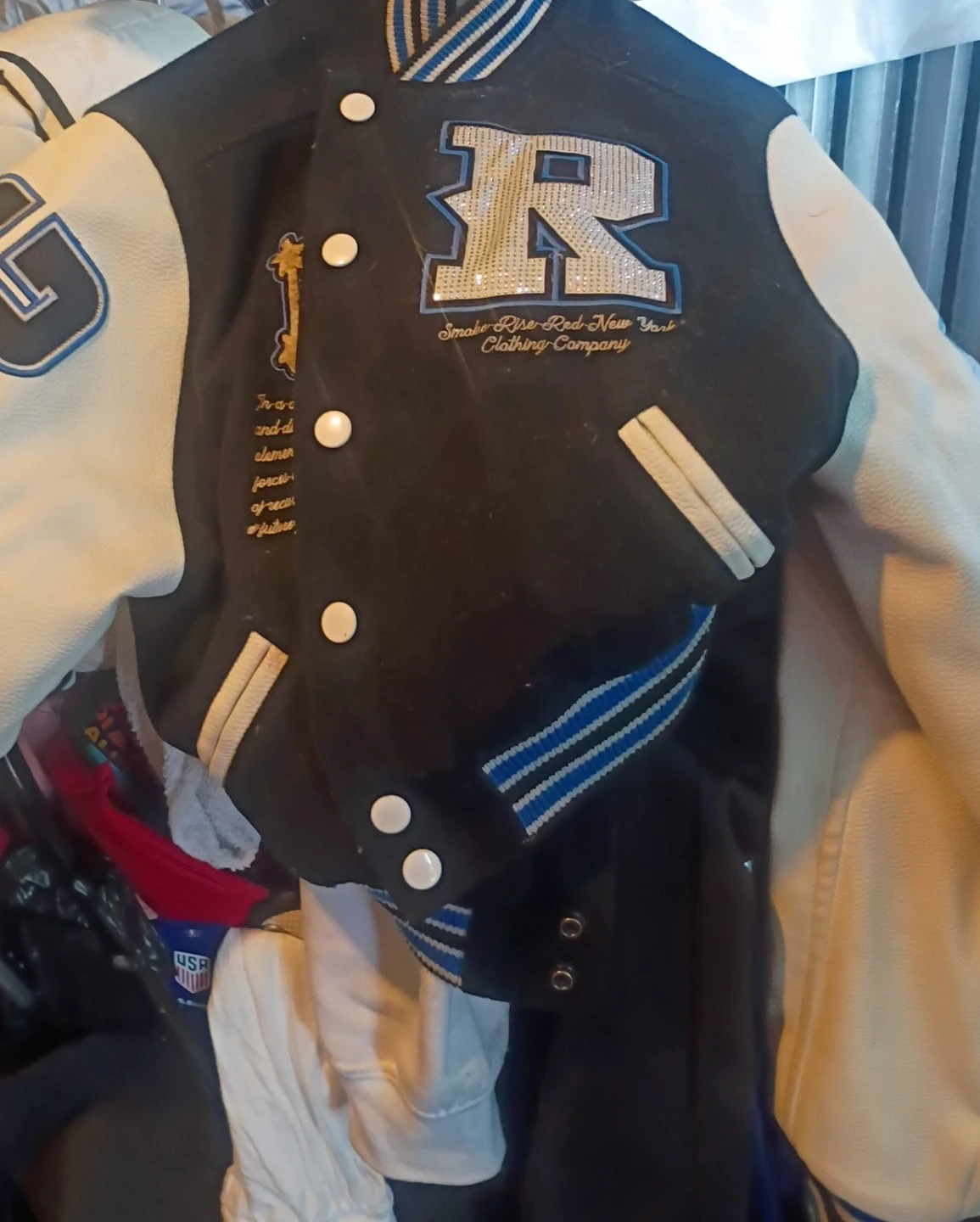 Smoke Rise Red New York  Varsity Jacket heritage outerwear