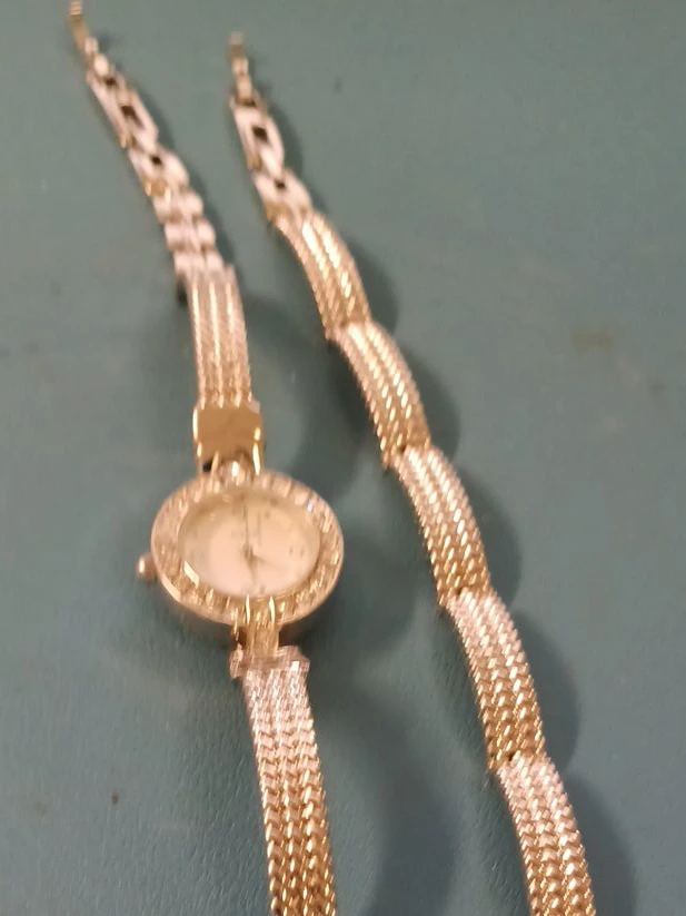 Women's Rhinestone Oval Dial Watch and Bracelet Set