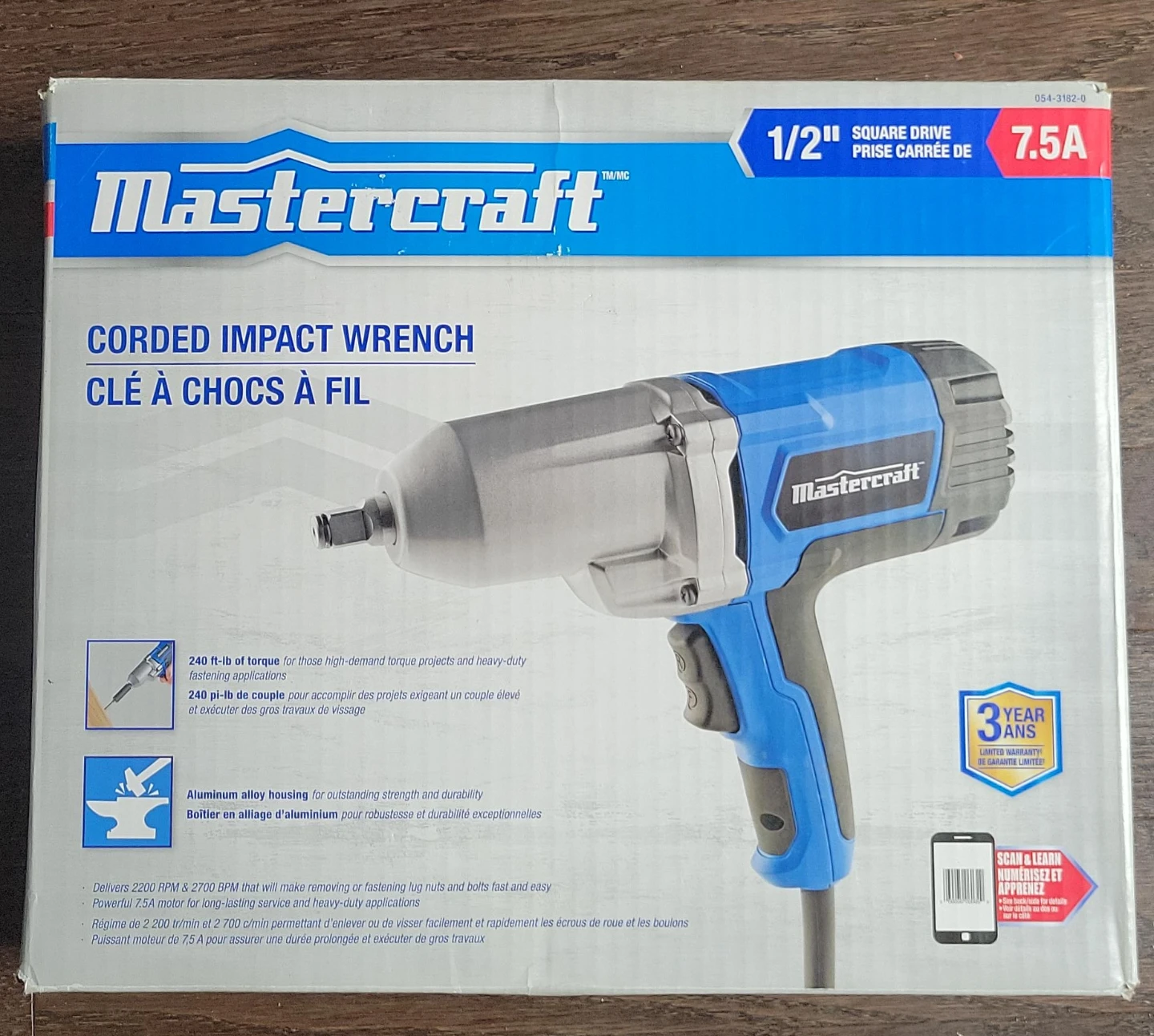 Mastercraft 1/2" Corded Impact Wrench