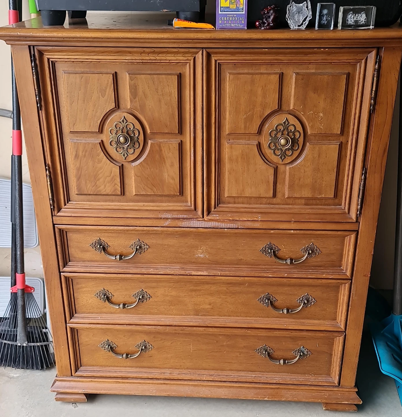 Wooden Dresser Armoire with Drawers