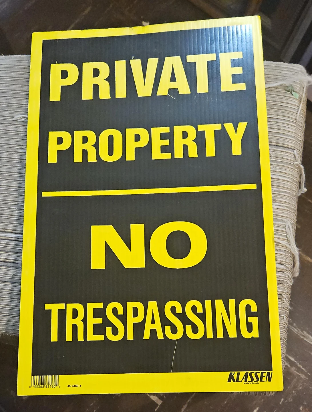 Klassen Private Property No Trespassing Sign