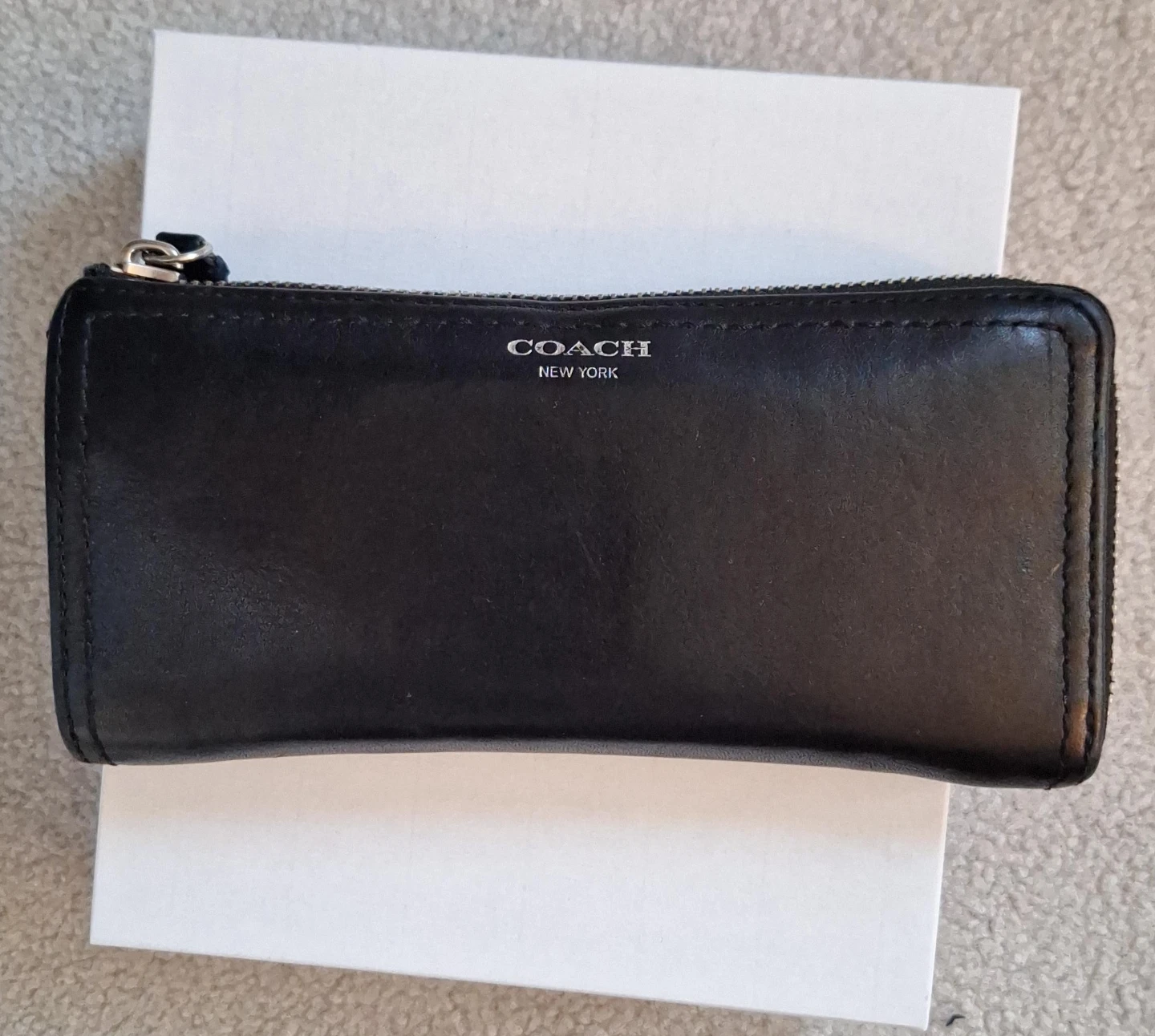 Coach Black Leather Wristlet/Clutch